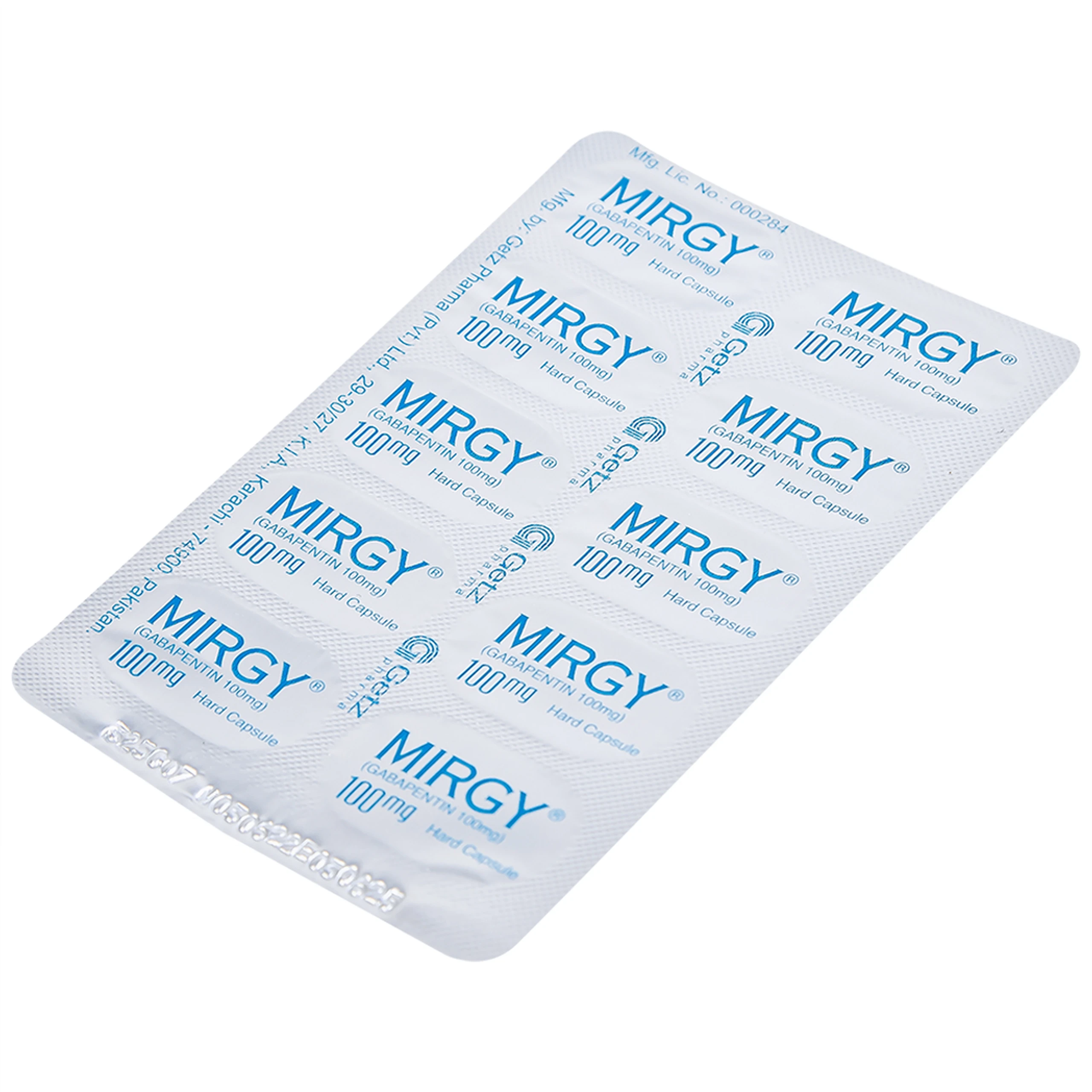 Viên nang cứng Mirgy 100mg Getz điều trị đau thần kinh, động kinh (1 vỉ x 10 viên)