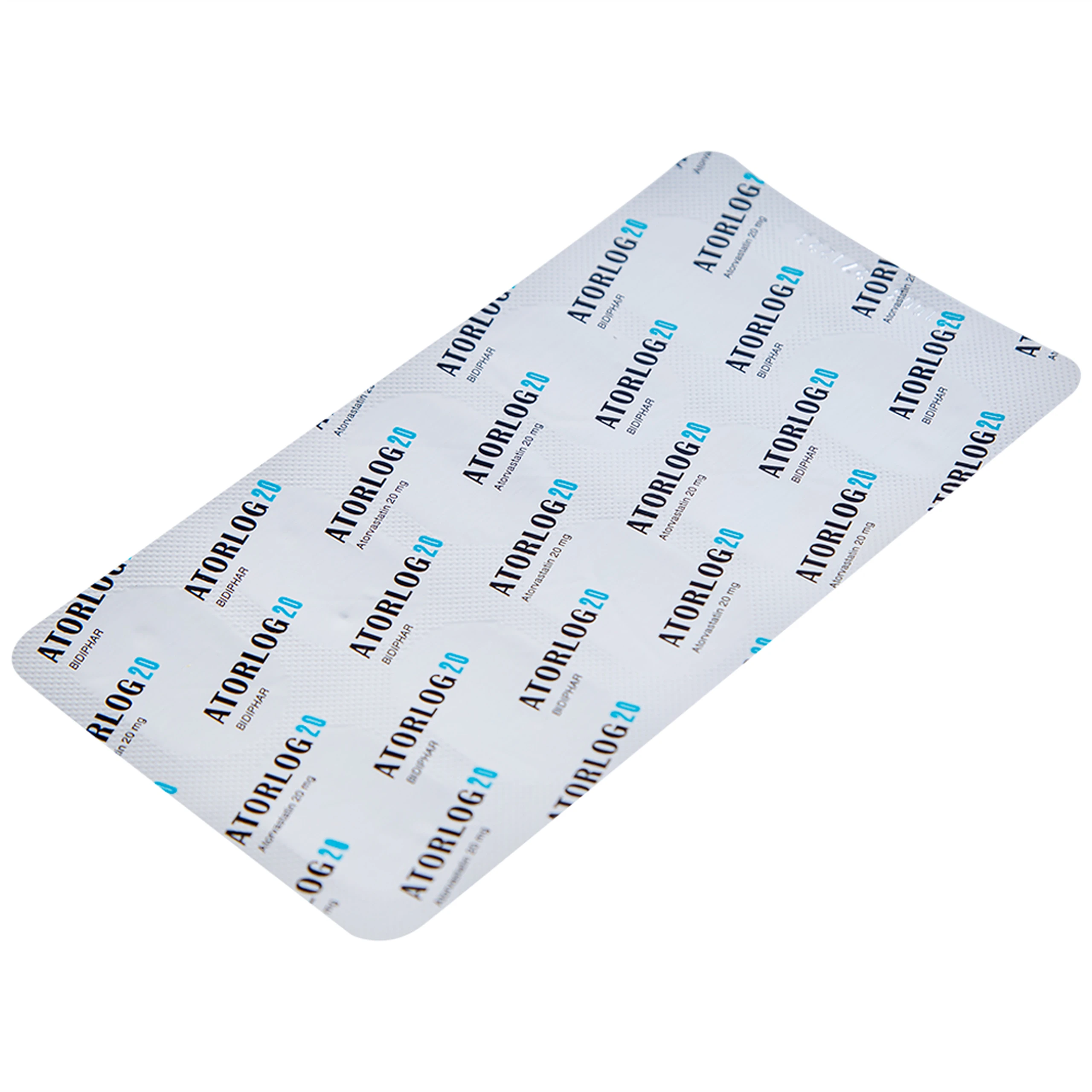 Thuốc Atorlog 20mg Bidiphar điều trị tăng cholesterol toàn phần và LDL-cholesterol (3 vỉ x 10 viên)