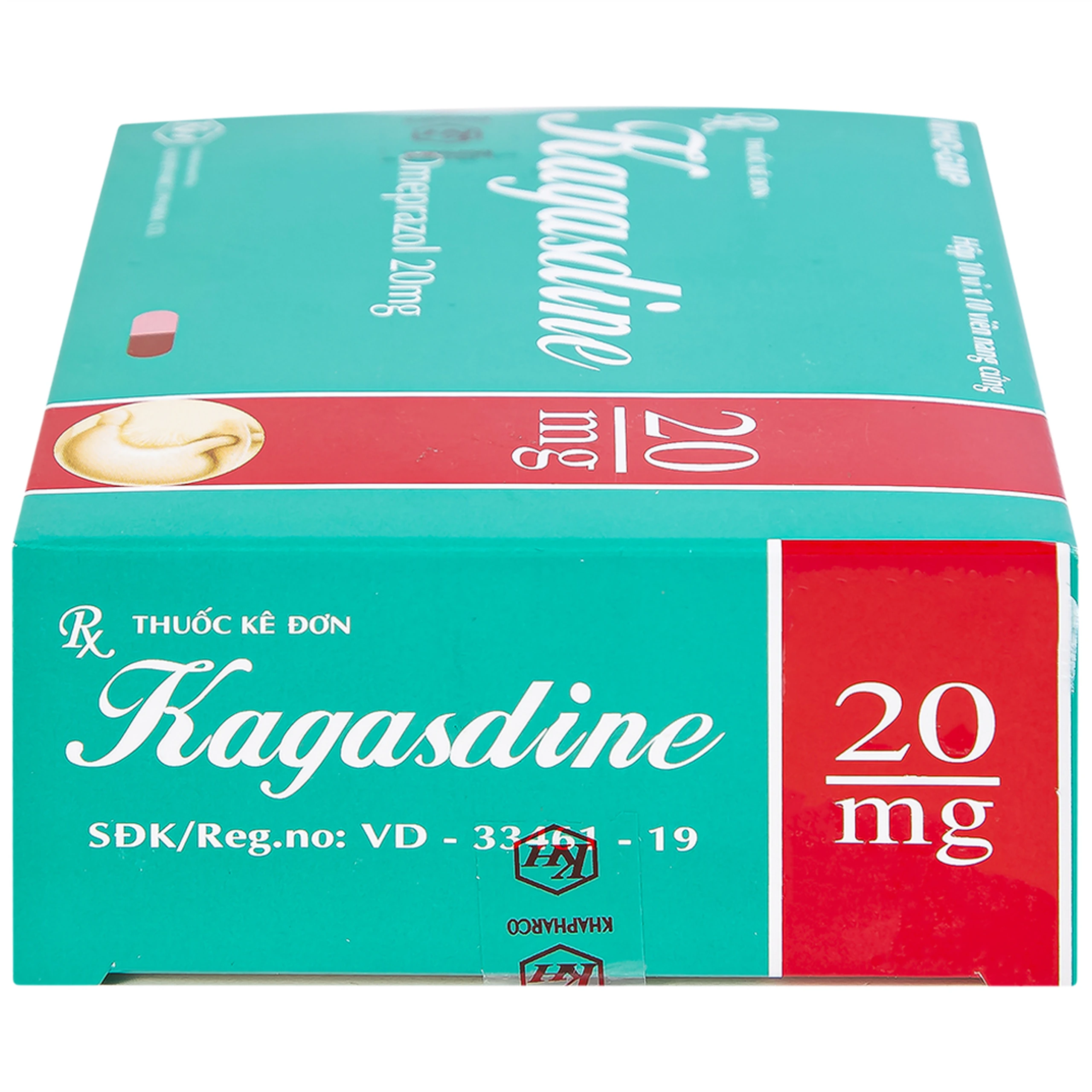 Viên nang Kagasdine 20mg Khapharco điều trị loét dạ dày, tá tràng (10 vỉ x 10 viên)