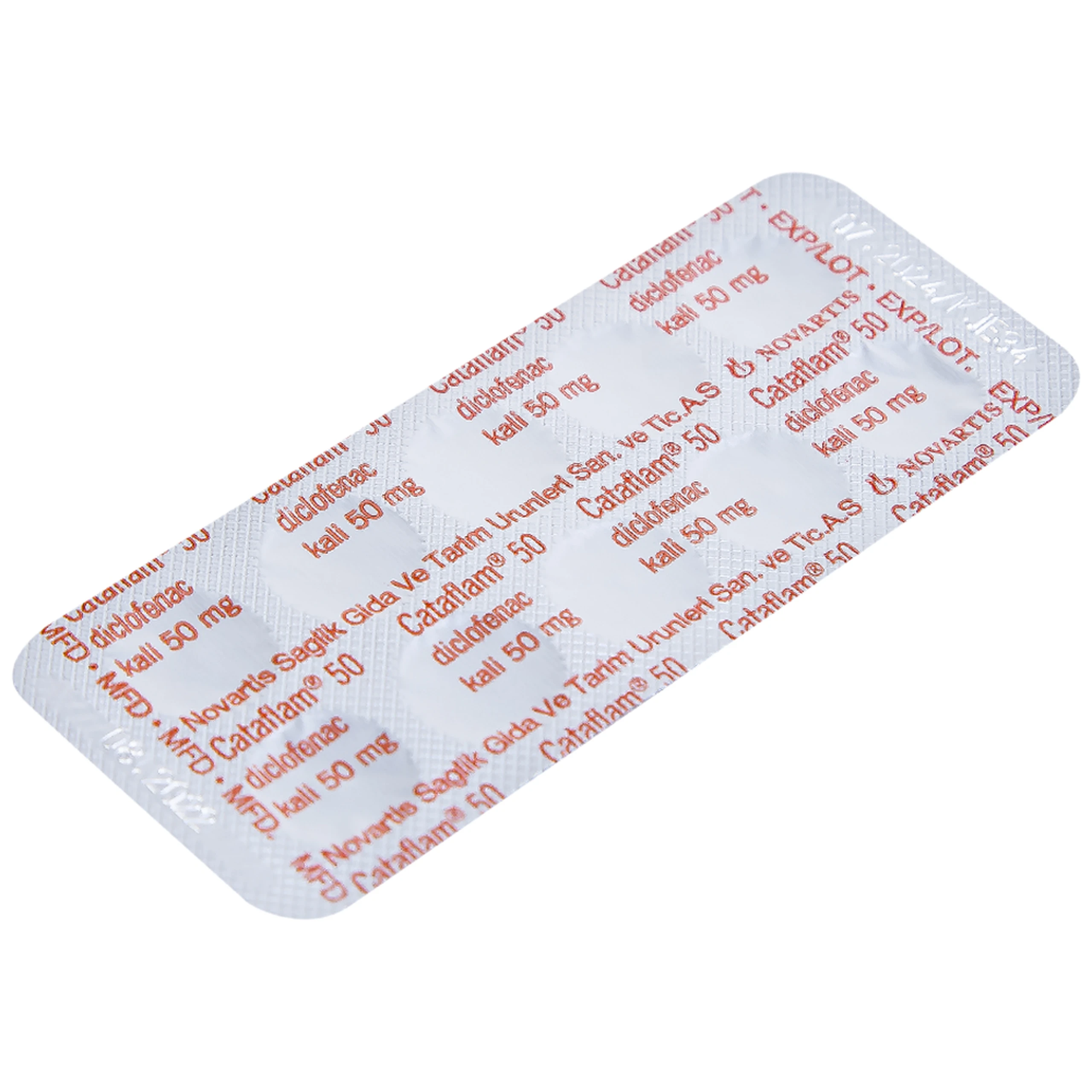 Thuốc Cataflam 50 Novartis điều trị đau sau chấn thương, viêm và sưng do bong gân (1 vỉ x 10 viên)