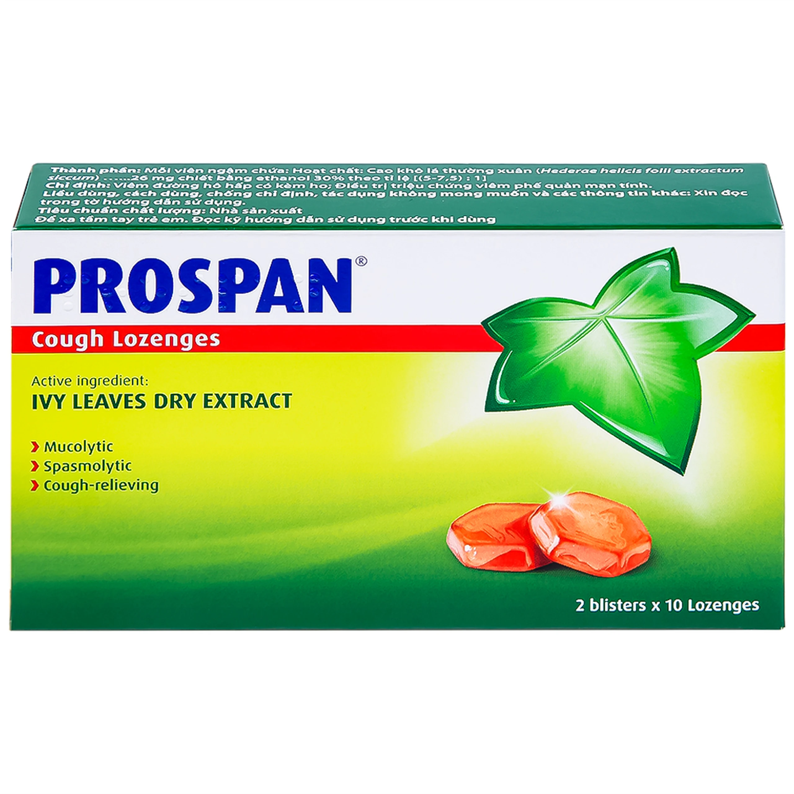 Viên ngậm ho Prospan Engelhard điều trị viêm đường hô hấp cấp (2 vỉ x 10 viên)