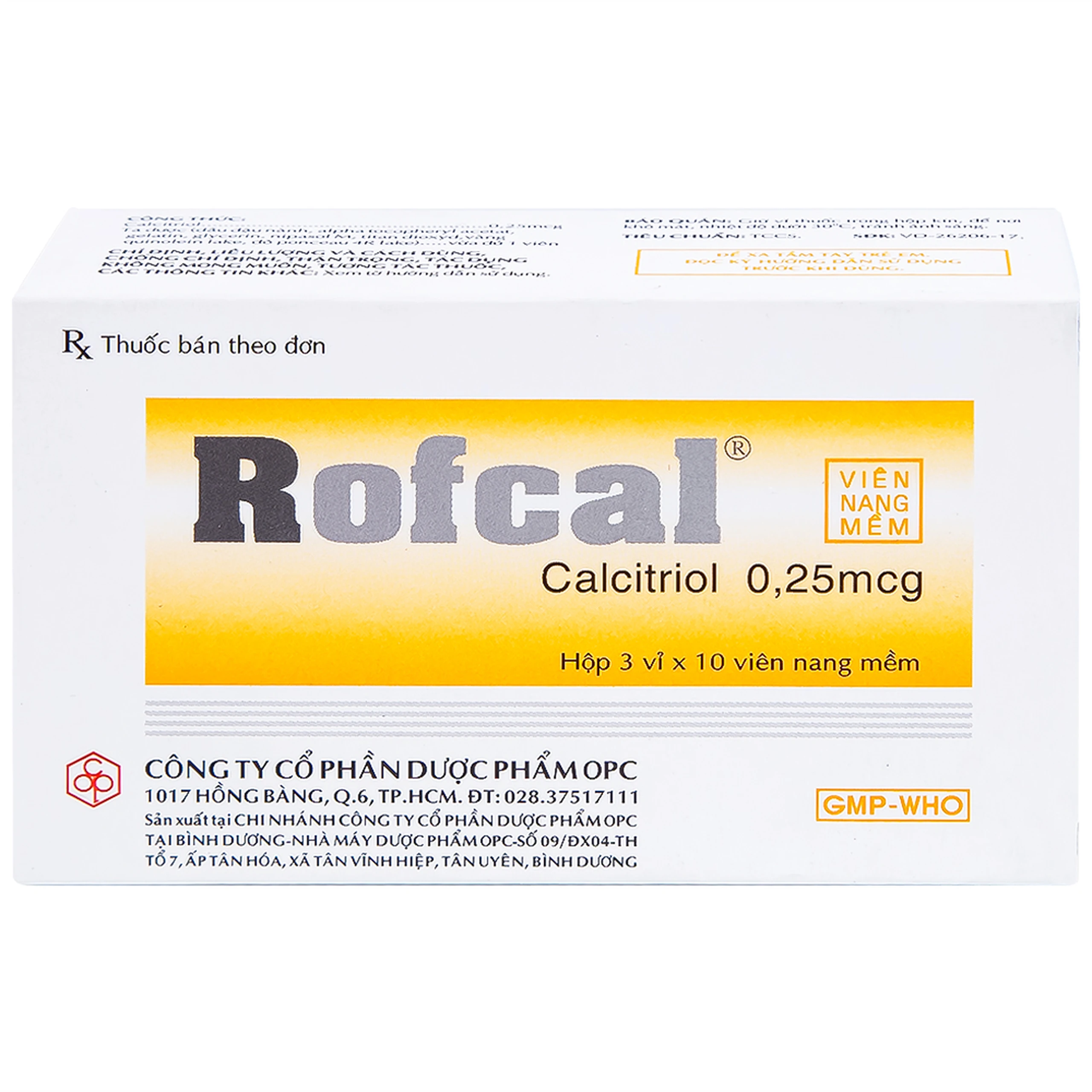 Thuốc Rofcal OPC ngăn ngừa và điều trị loãng xương (3 vỉ x 10 viên)