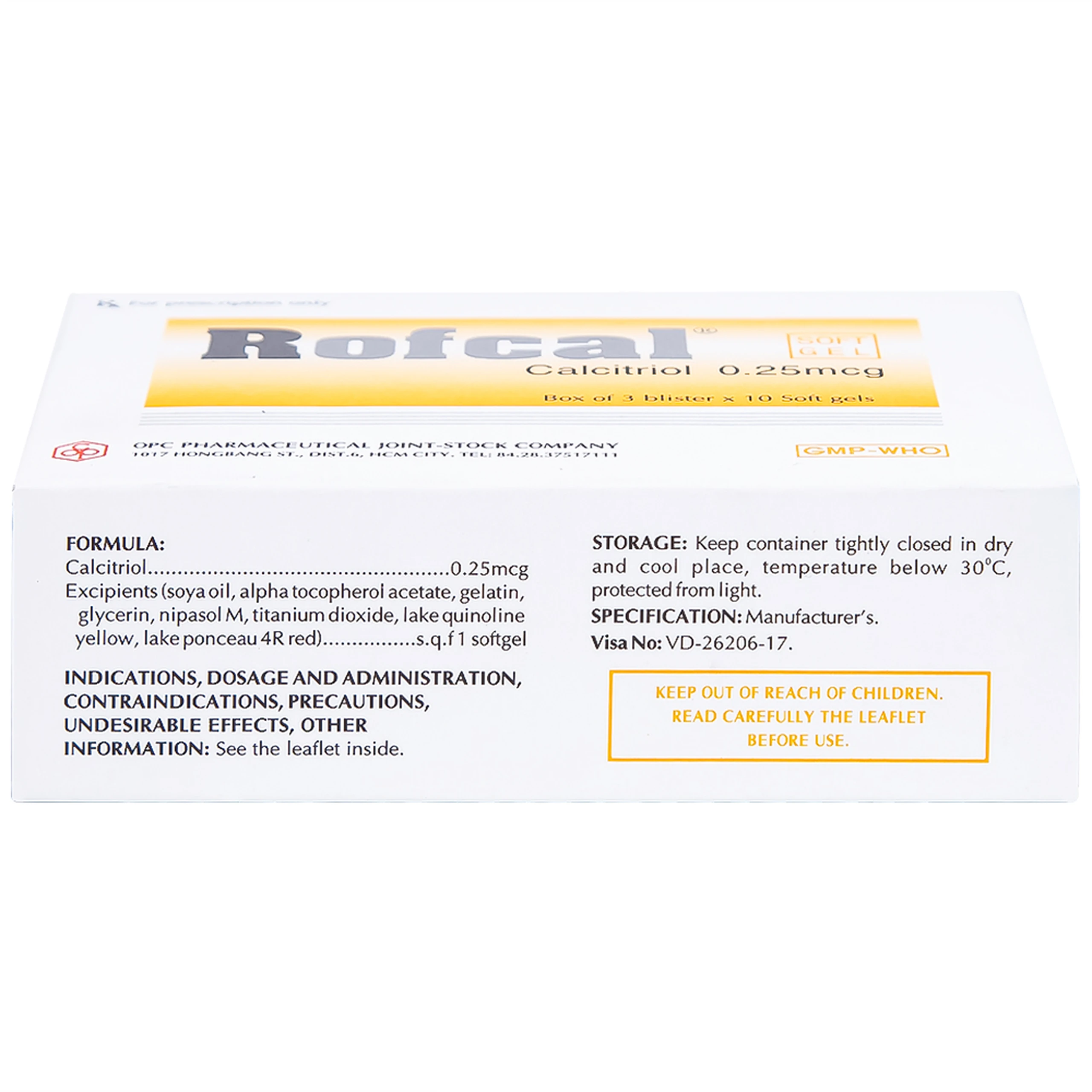 Thuốc Rofcal OPC ngăn ngừa và điều trị loãng xương (3 vỉ x 10 viên)