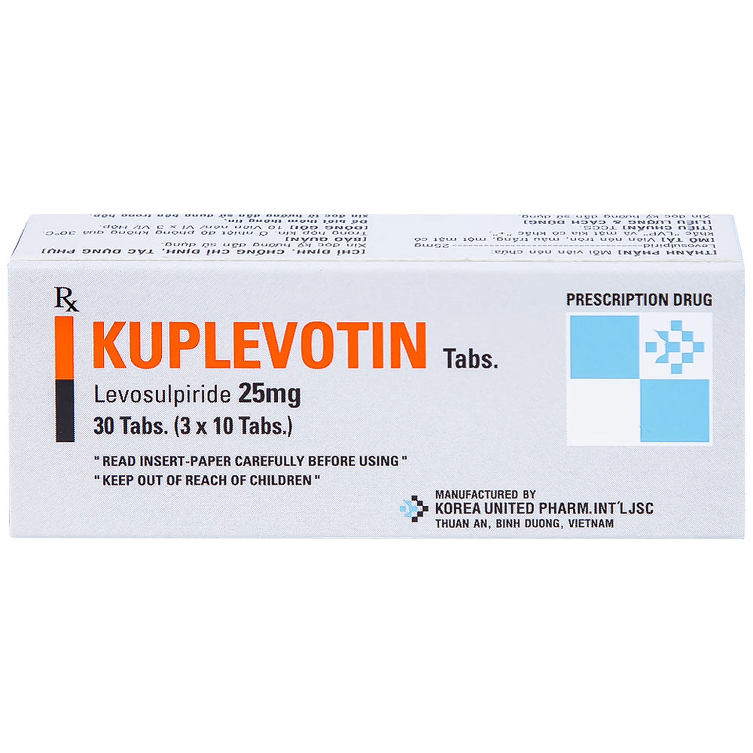 Viên nén Kuplevotin 25mg Korea United điều trị rối loạn tiêu hóa, trướng bụng (3 vỉ x 10 viên) 
