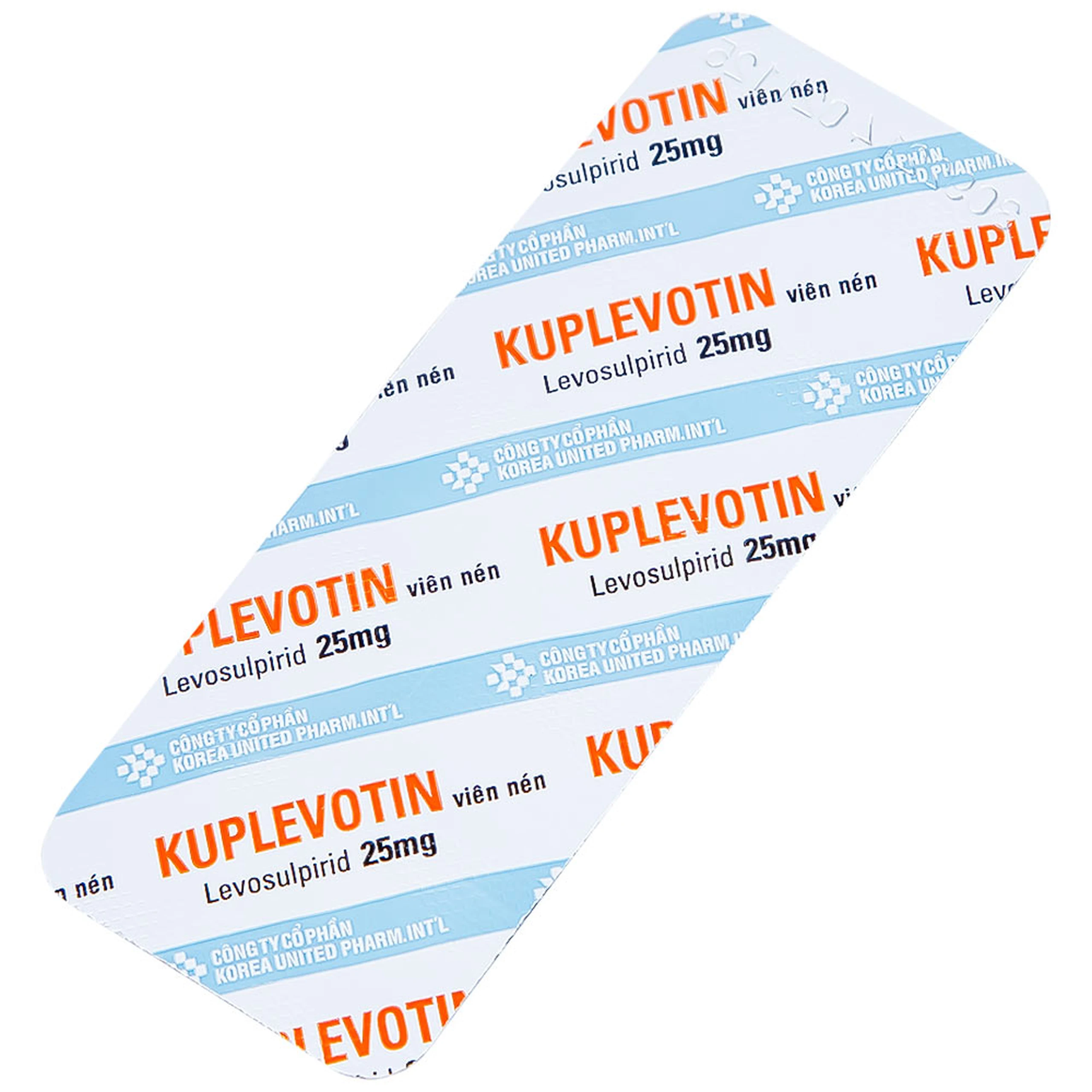 Viên nén Kuplevotin 25mg Korea United điều trị rối loạn tiêu hóa, trướng bụng (3 vỉ x 10 viên) 