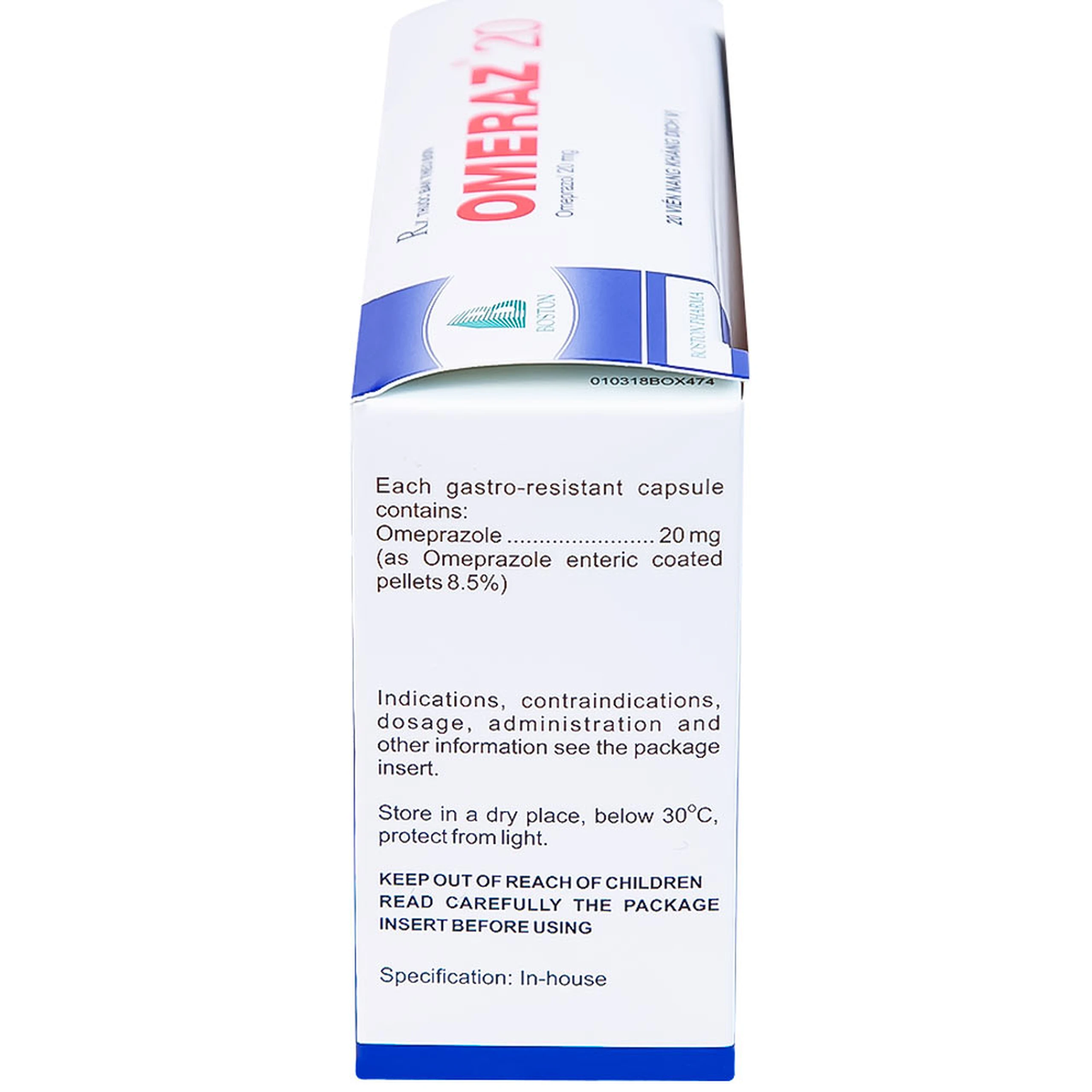 Viên nang Omeraz 20 Boston điều trị và dự phòng tái phát loét dạ dày, tá tràng (5 vỉ x 4 viên) 