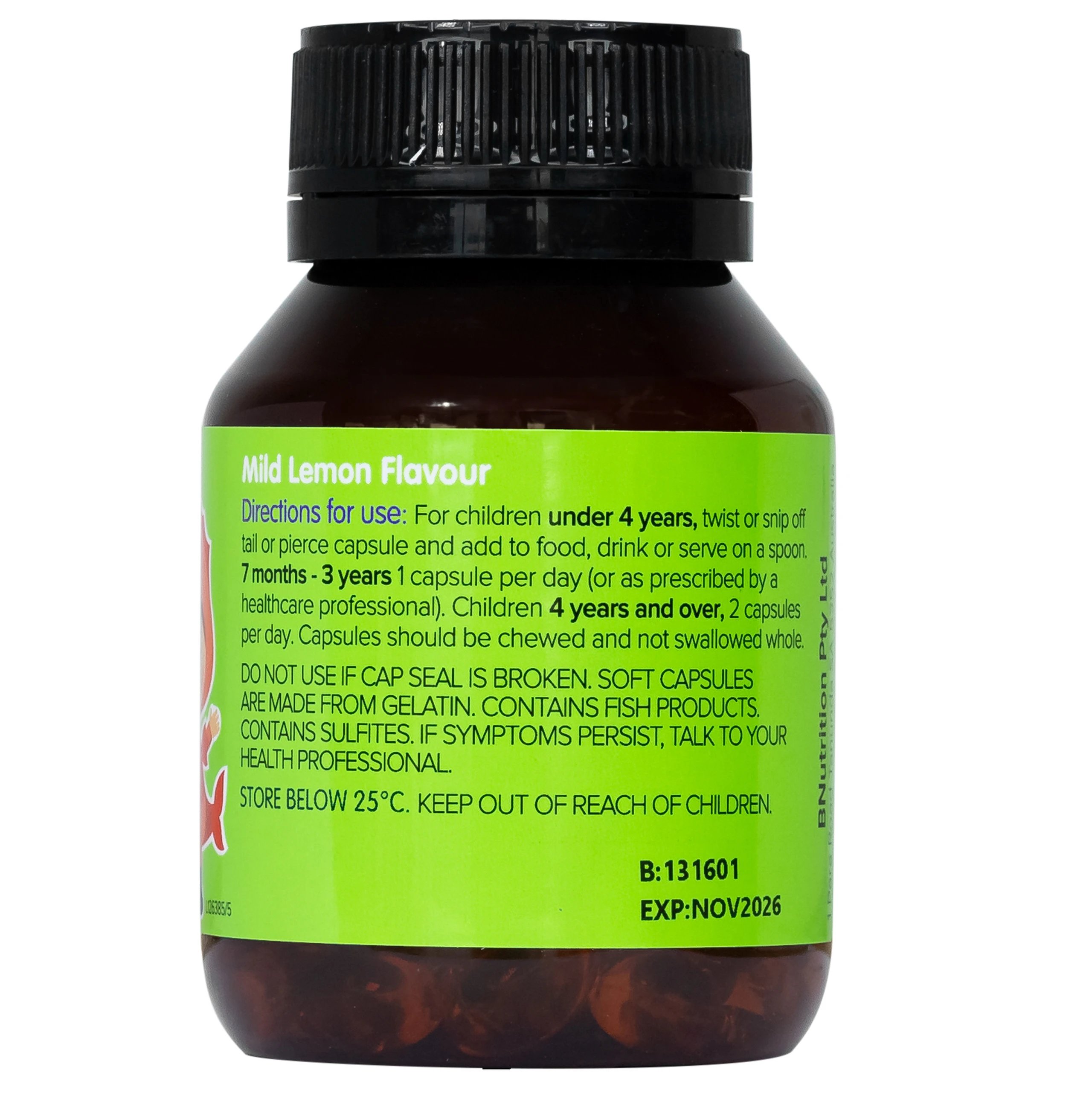 Viên hỗ trợ phát triển não bộ sức khỏe cho mắt Brauer Baby & Kids Ultra Pure DHA (60 viên)