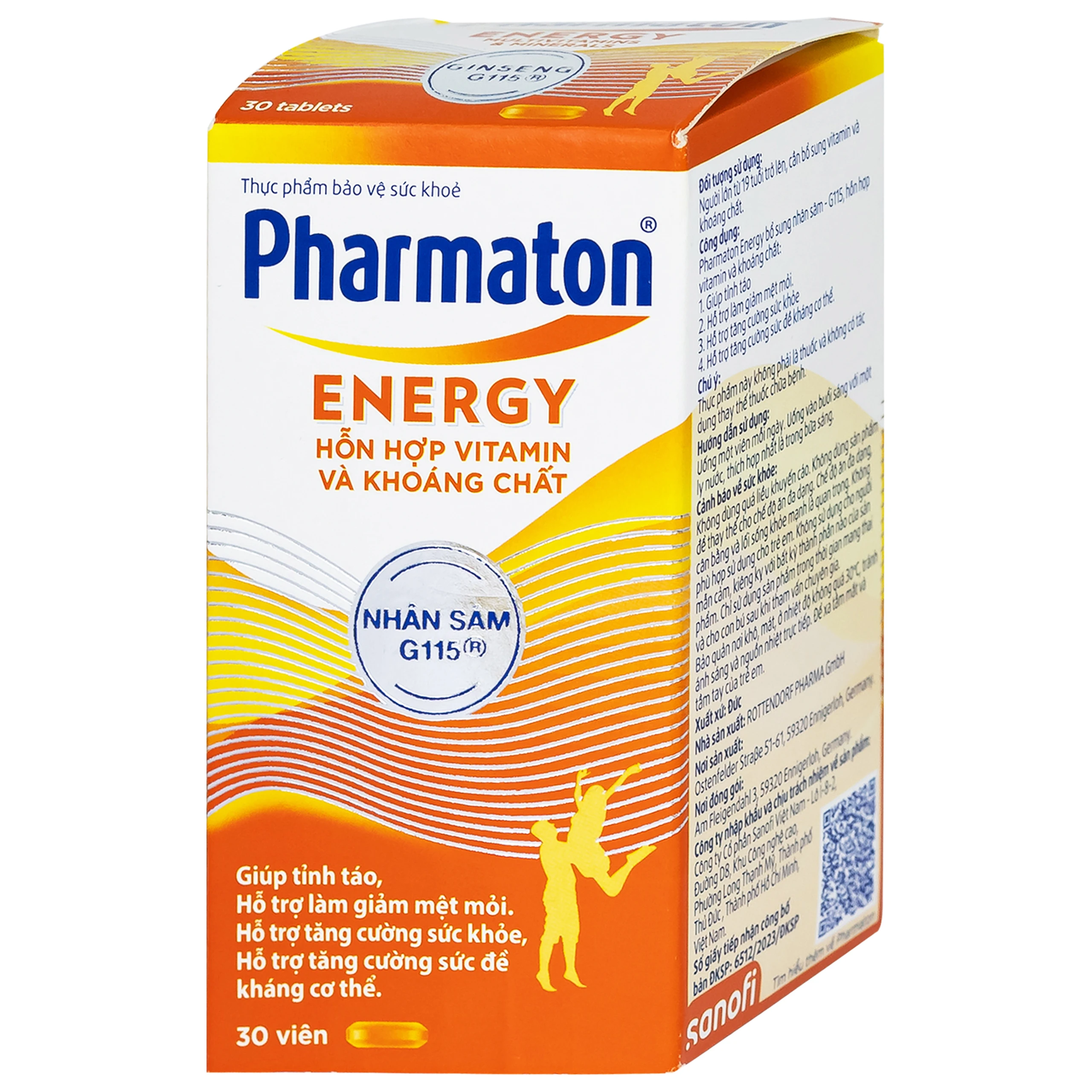 Viên uống Pharmaton Energy hỗn hợp vitamin và khoáng chất giúp tỉnh táo, hỗ trợ giảm mệt mỏi (30 viên)