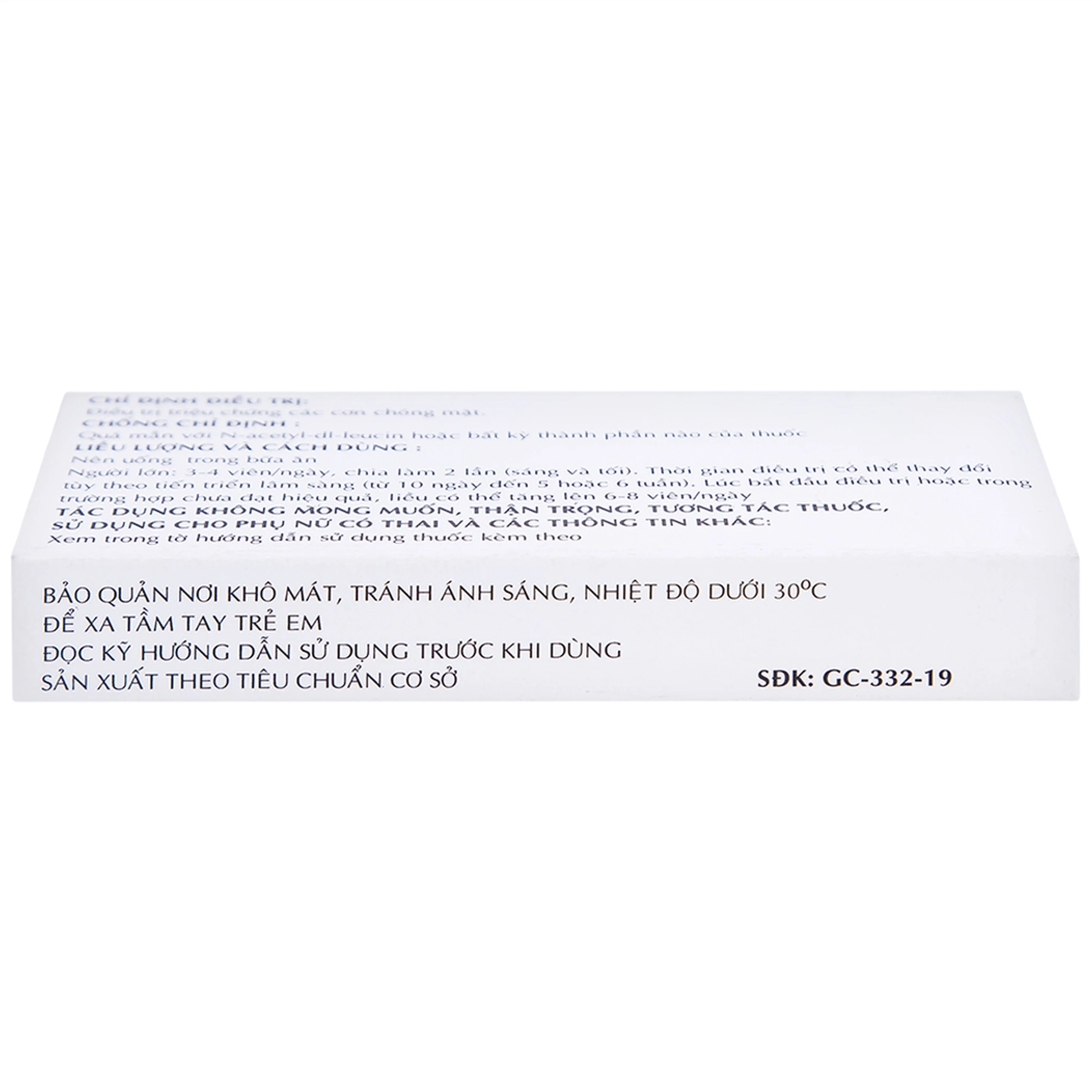 Thuốc Taginyl 500mg Thành Nam điều trị triệu chứng cơn chóng mặt (2 vỉ x 10 viên)