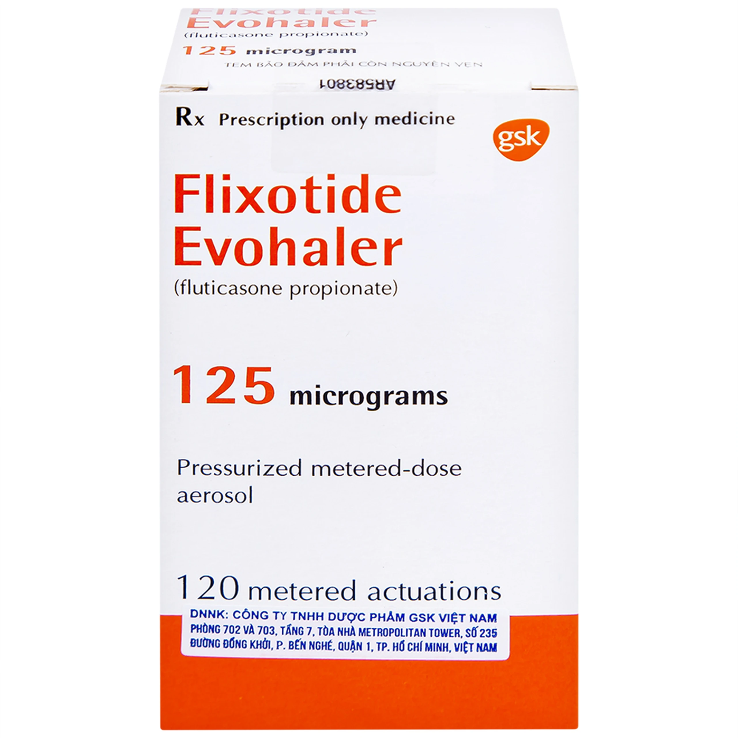 Khí dung Flixotide 125mcg GSK điều trị hen phế quản (120 liều)