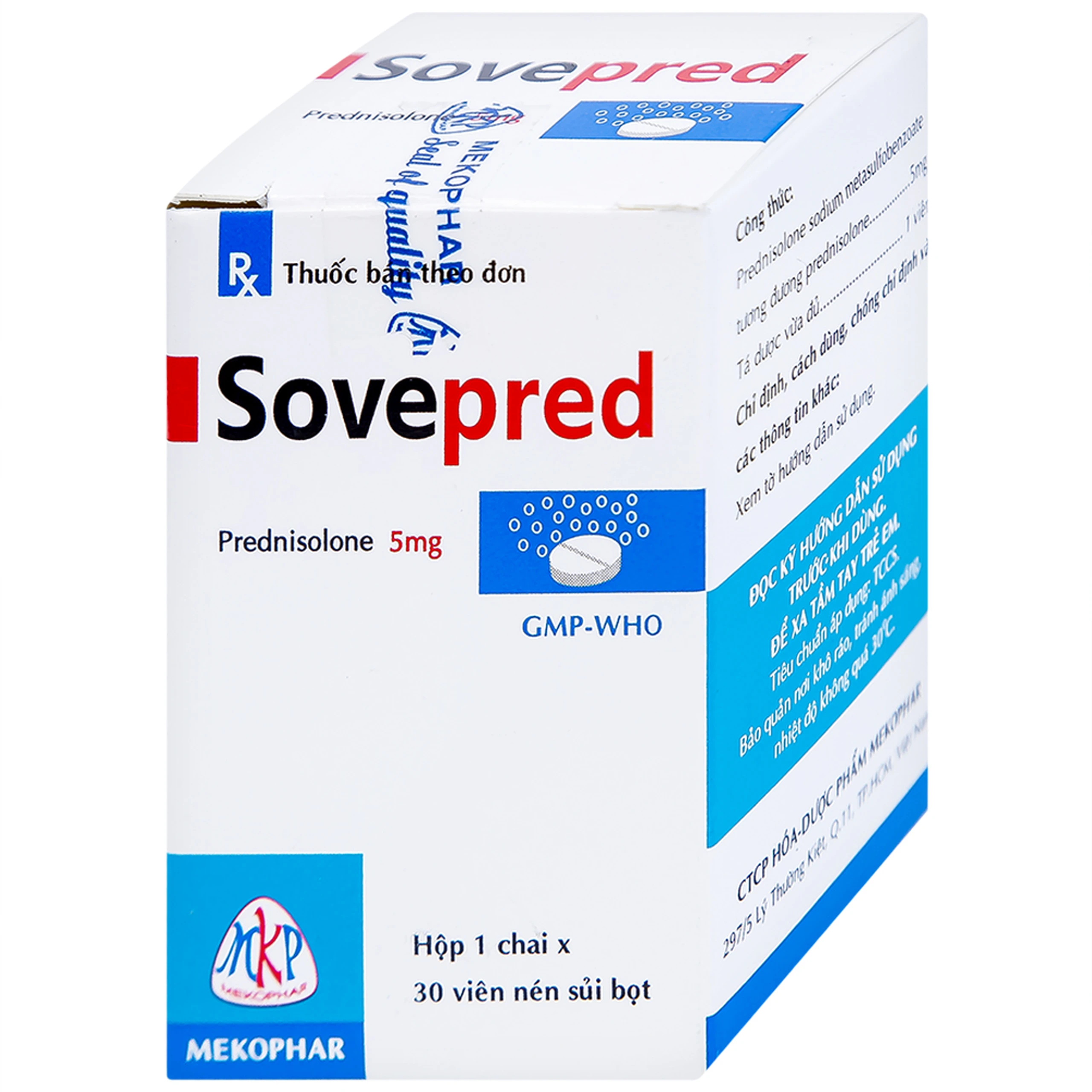 Viên sủi Sovepred Mekophar điều trị viêm khớp dạng thấp, lupus ban đỏ toàn thân (30 viên) 