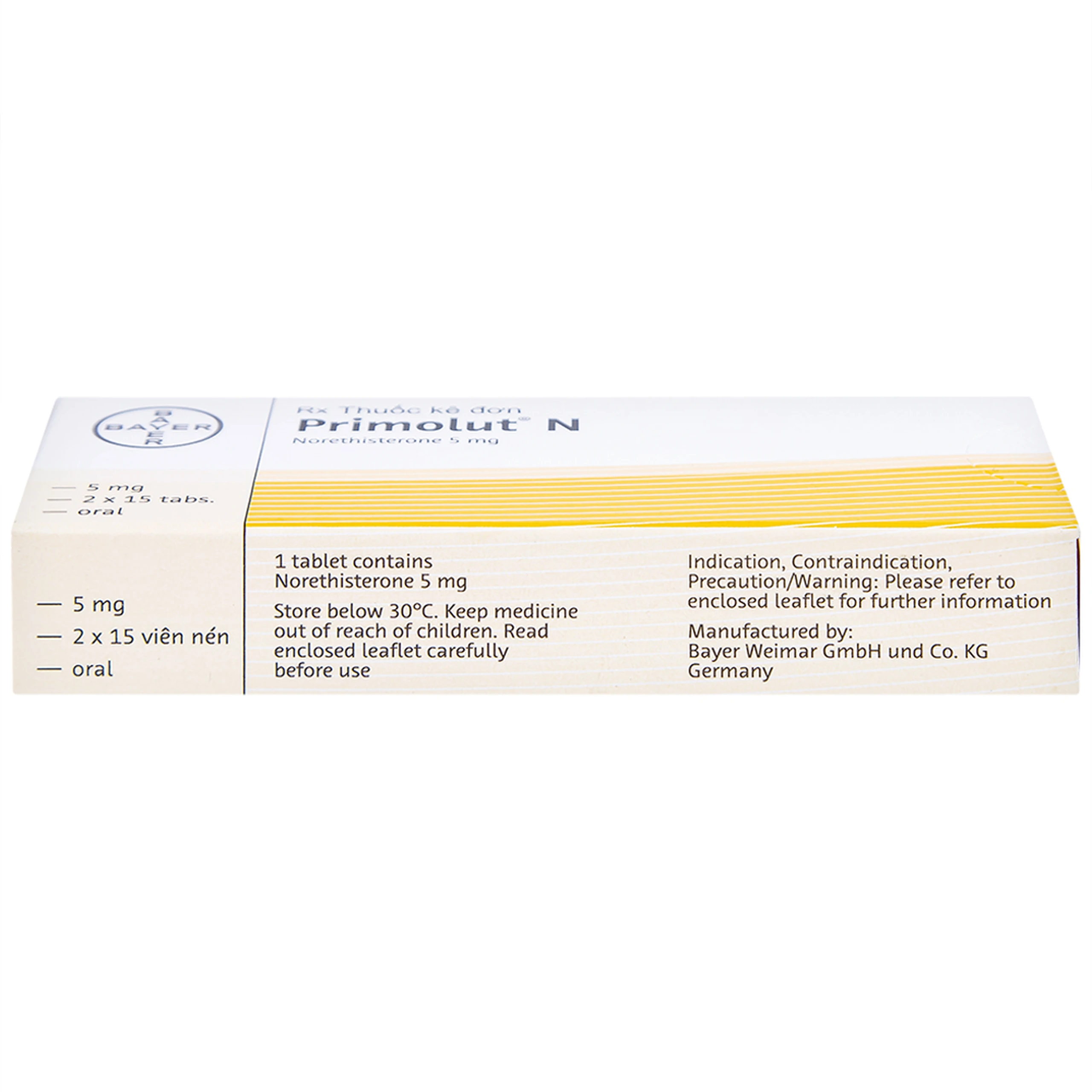 Thuốc Primolut N Bayer điều trị xuất huyết do rối loạn chức năng, vô kinh (2 vỉ x 15 viên)