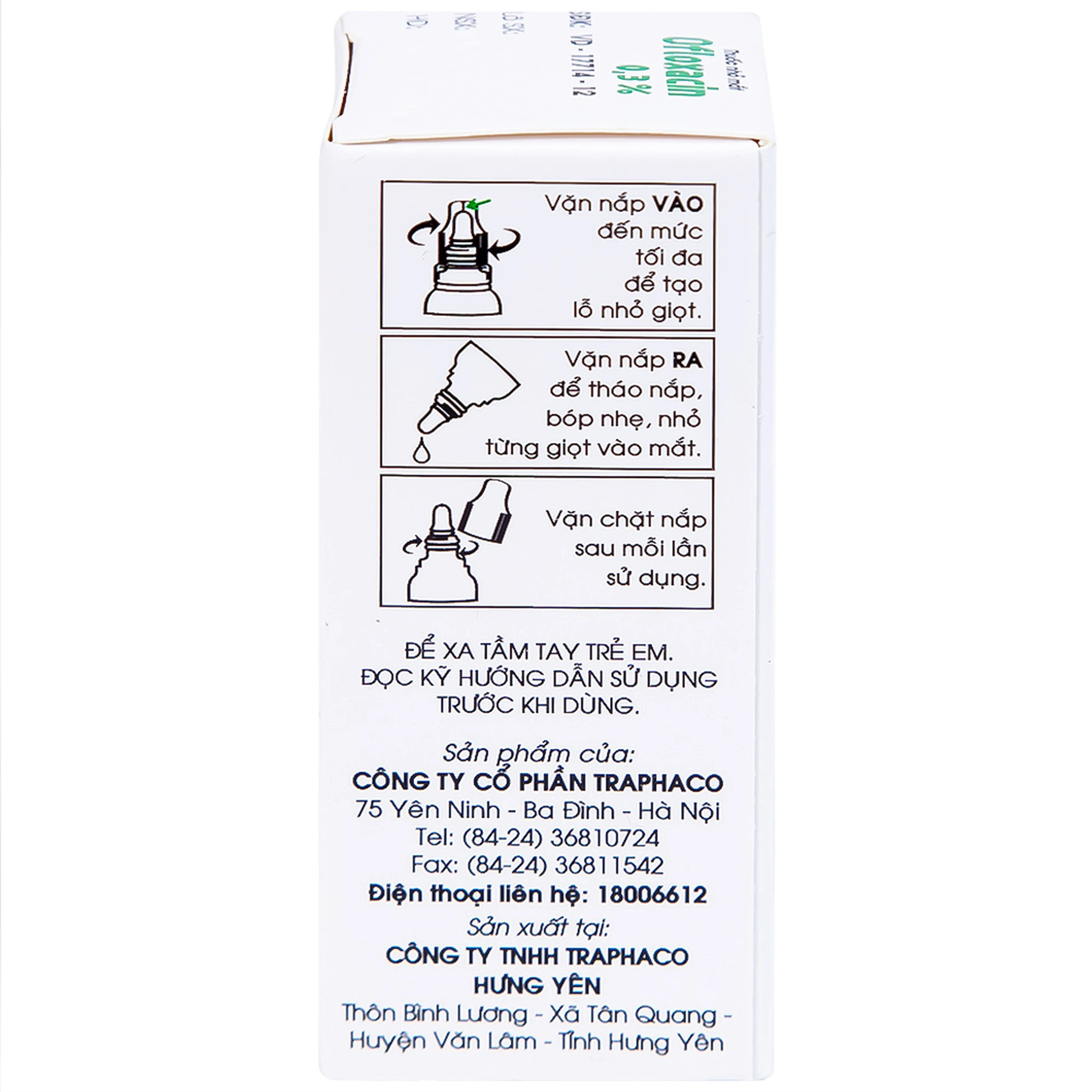 Thuốc nhỏ mắt Ofloxacin 0,3% Traphaco điều trị nhiễm trùng mắt, viêm kết mạc (6ml)