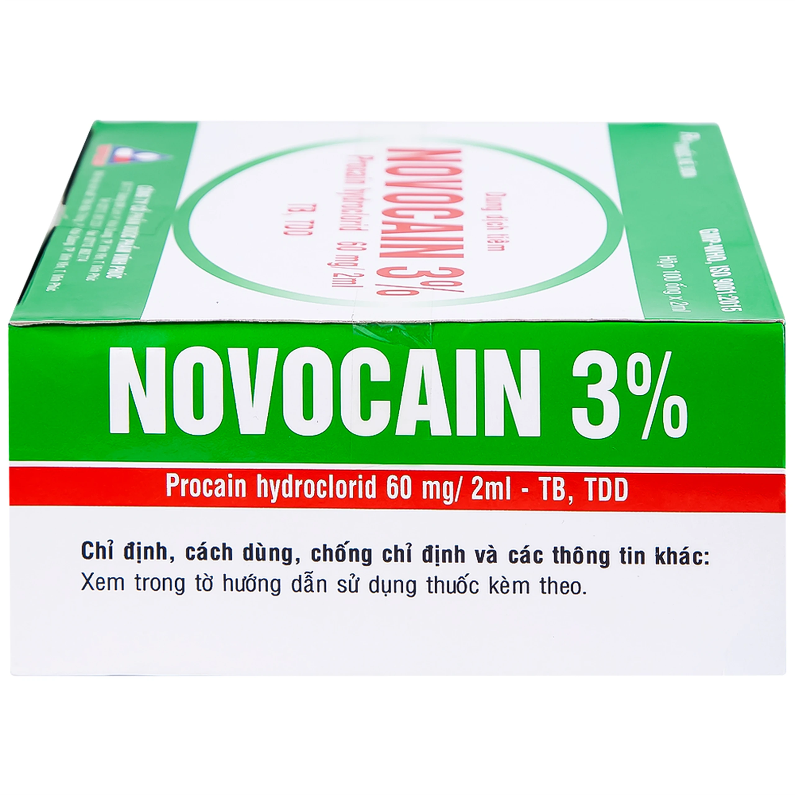 Dung dịch tiêm Novocain 3% Vinphaco gây tê tiêm thấm, gây tê vùng, gây tê tủy sống (100 ống x 2ml) 