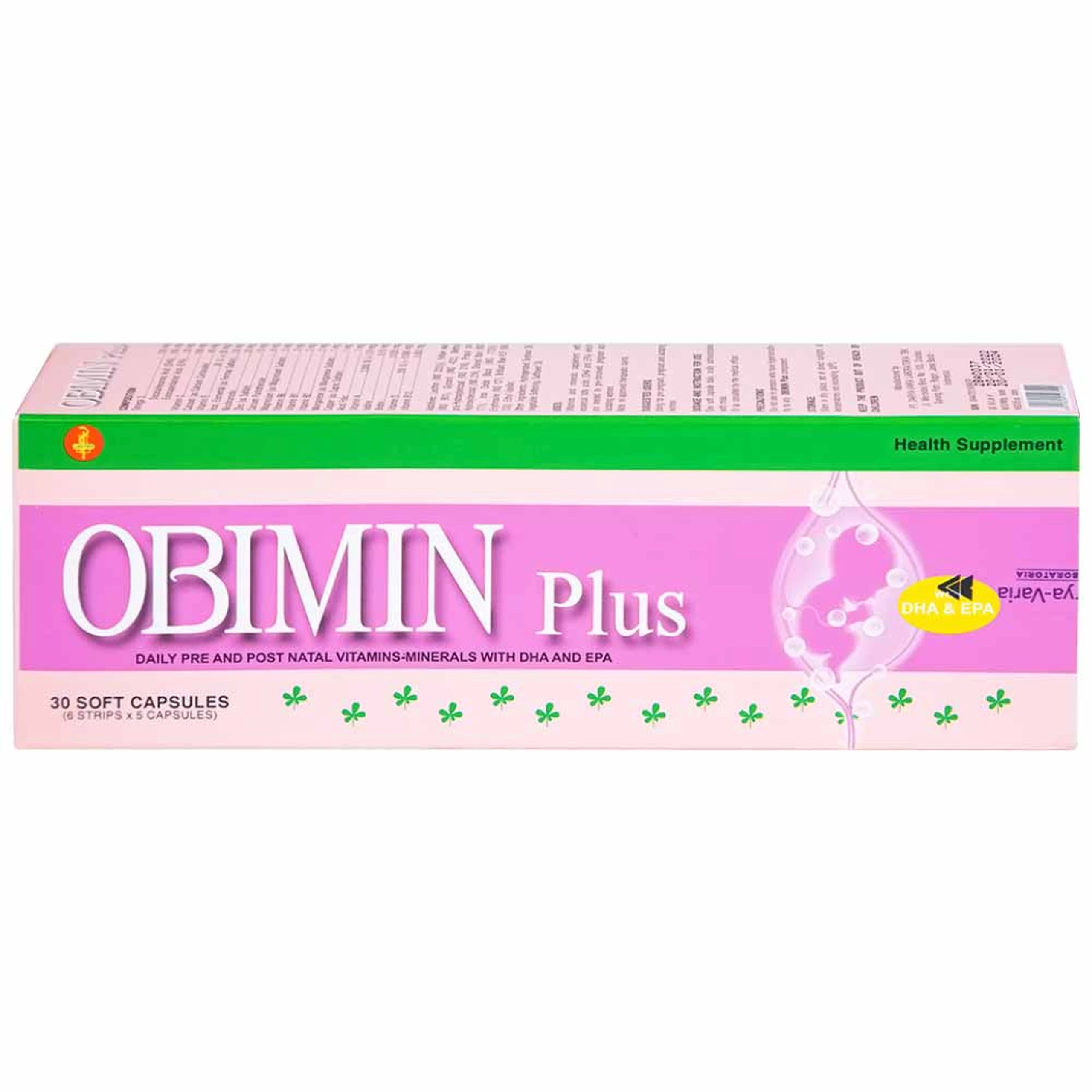 Viên bổ sung vitamin và khoáng chất cho phụ nữ mang thai Obimin Plus (6 vỉ x 5 viên)