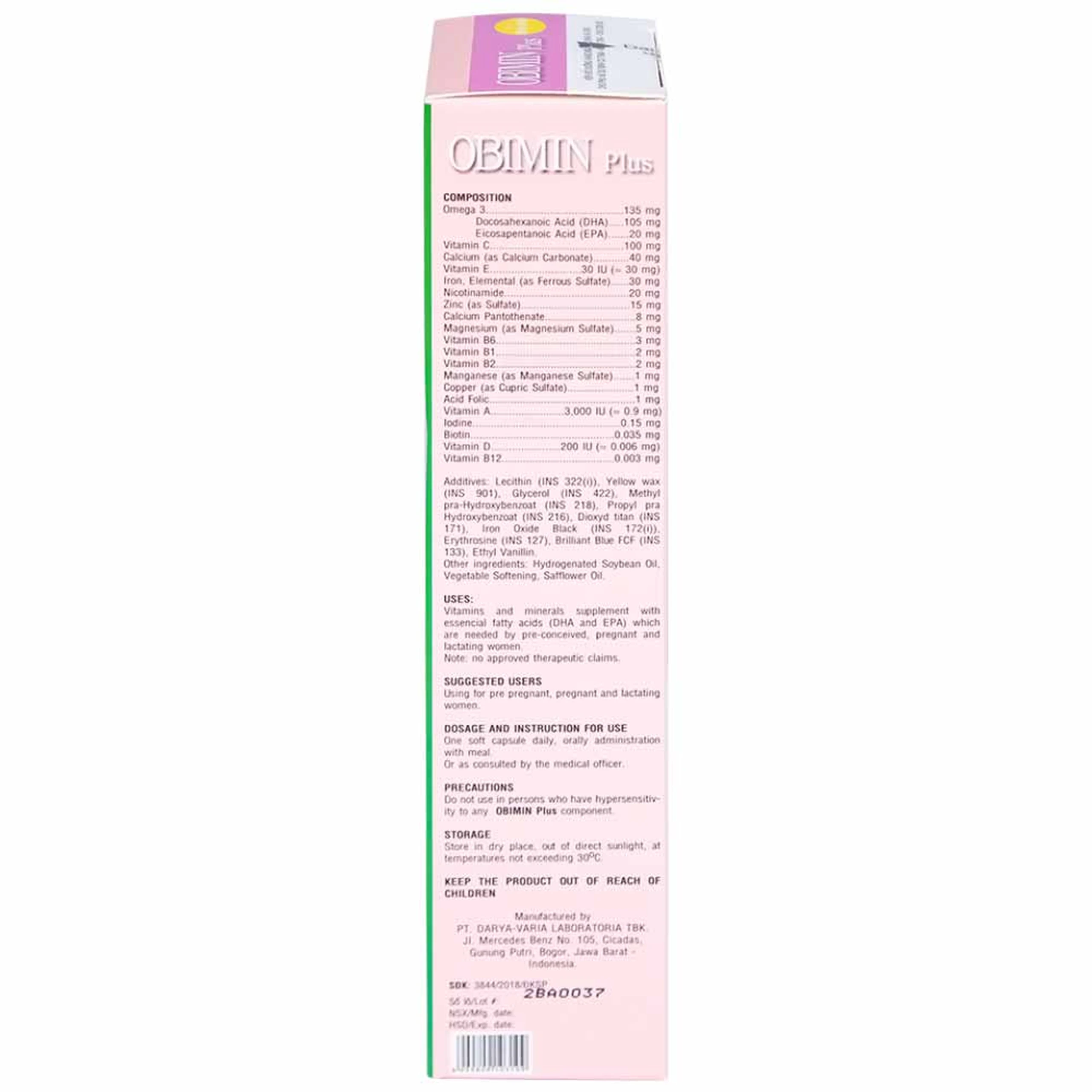 Viên bổ sung vitamin và khoáng chất cho phụ nữ mang thai Obimin Plus (6 vỉ x 5 viên)