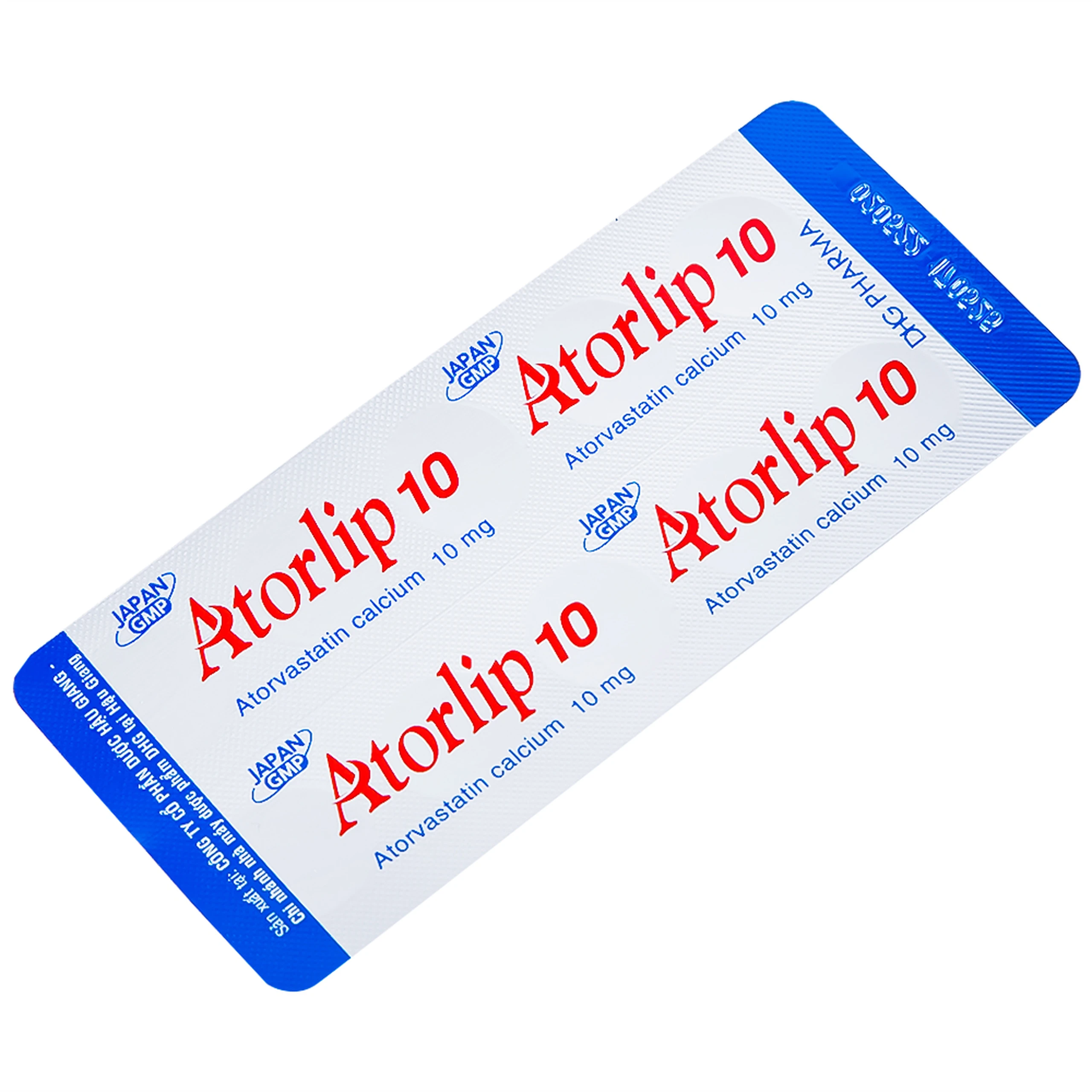 Thuốc Atorlip 10mg DHG điều trị tăng cholesterol toàn phần, tăng LDL-cholesterol (3 vỉ x 10 viên)