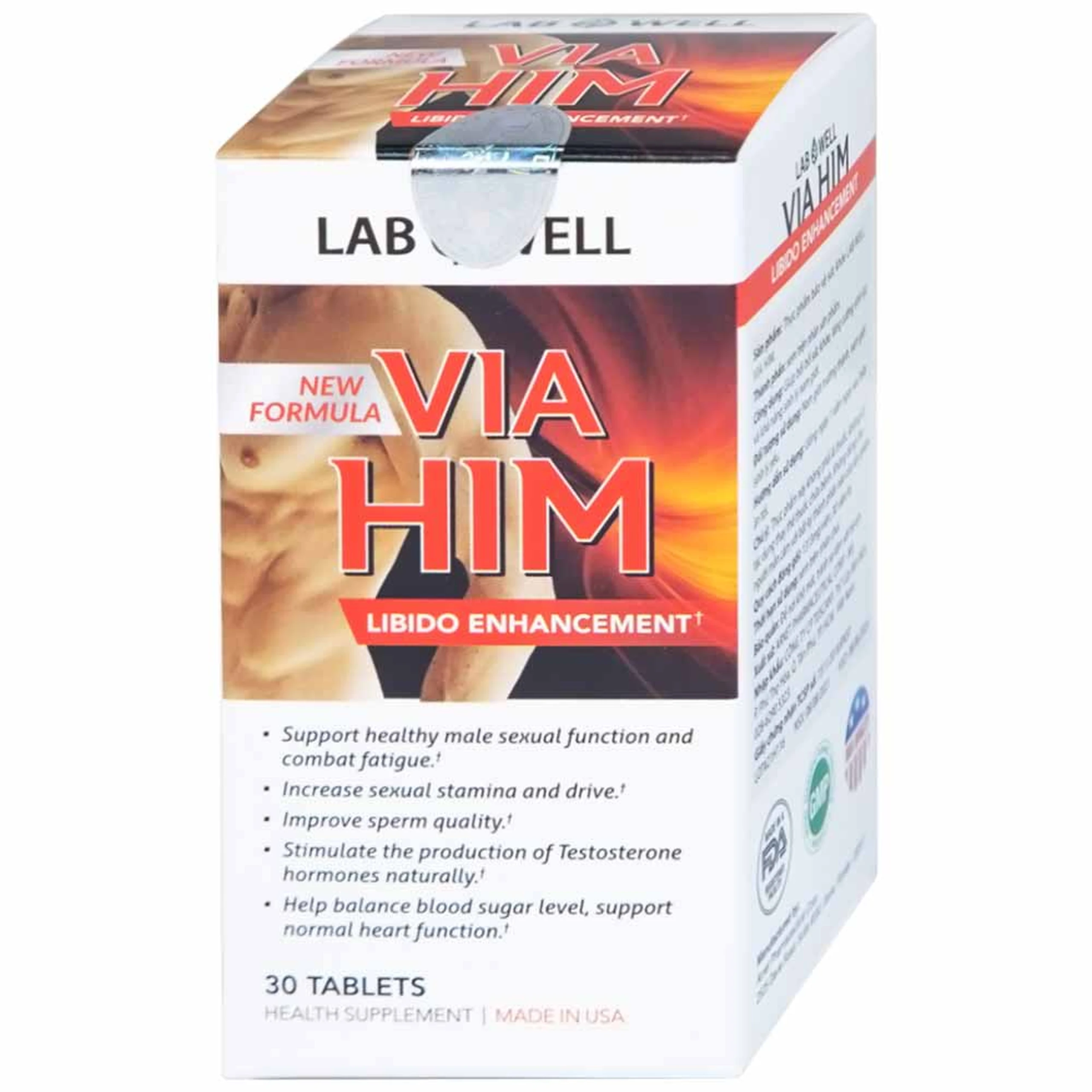 Viên uống giúp tăng cường sinh lực và khả năng sinh lý nam Via Him Lab Well (30 viên)