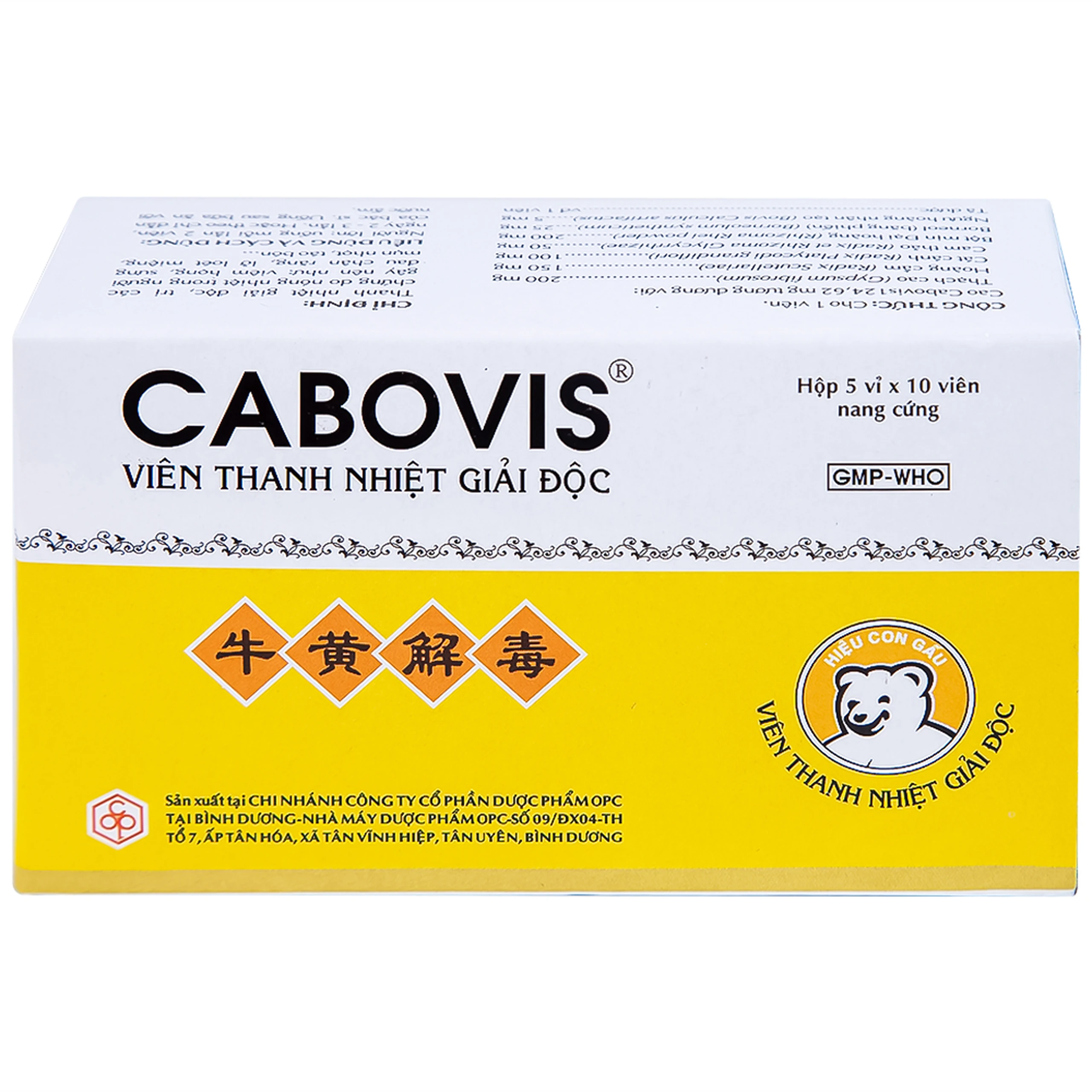 Viên Cabovis OPC thanh nhiệt giải độc, điều trị các chứng do nóng nhiệt (5 vỉ x 10 viên)