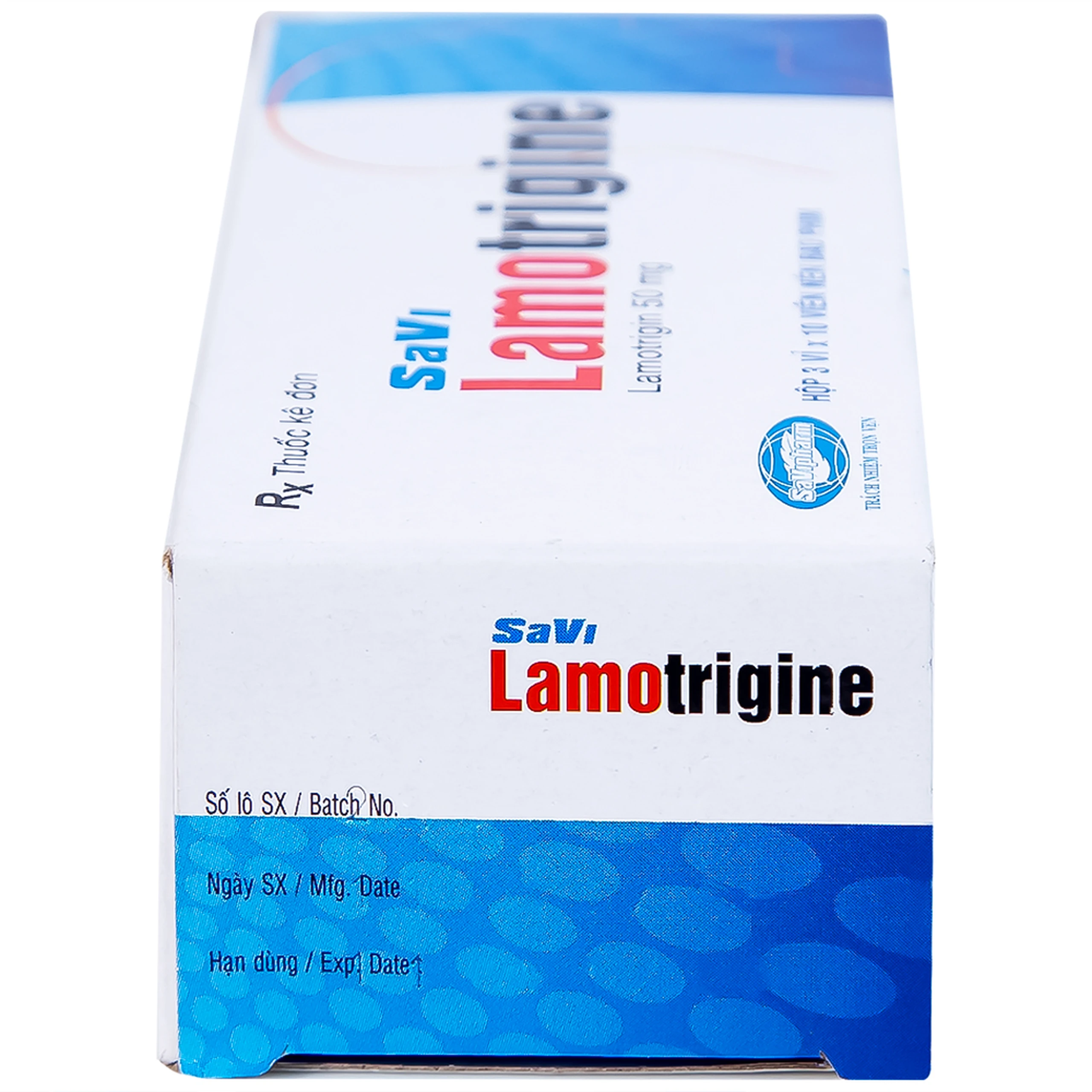 Viên nén Lamotrigine 50mg SaVi điều trị động kinh (3 vỉ x 10 viên)