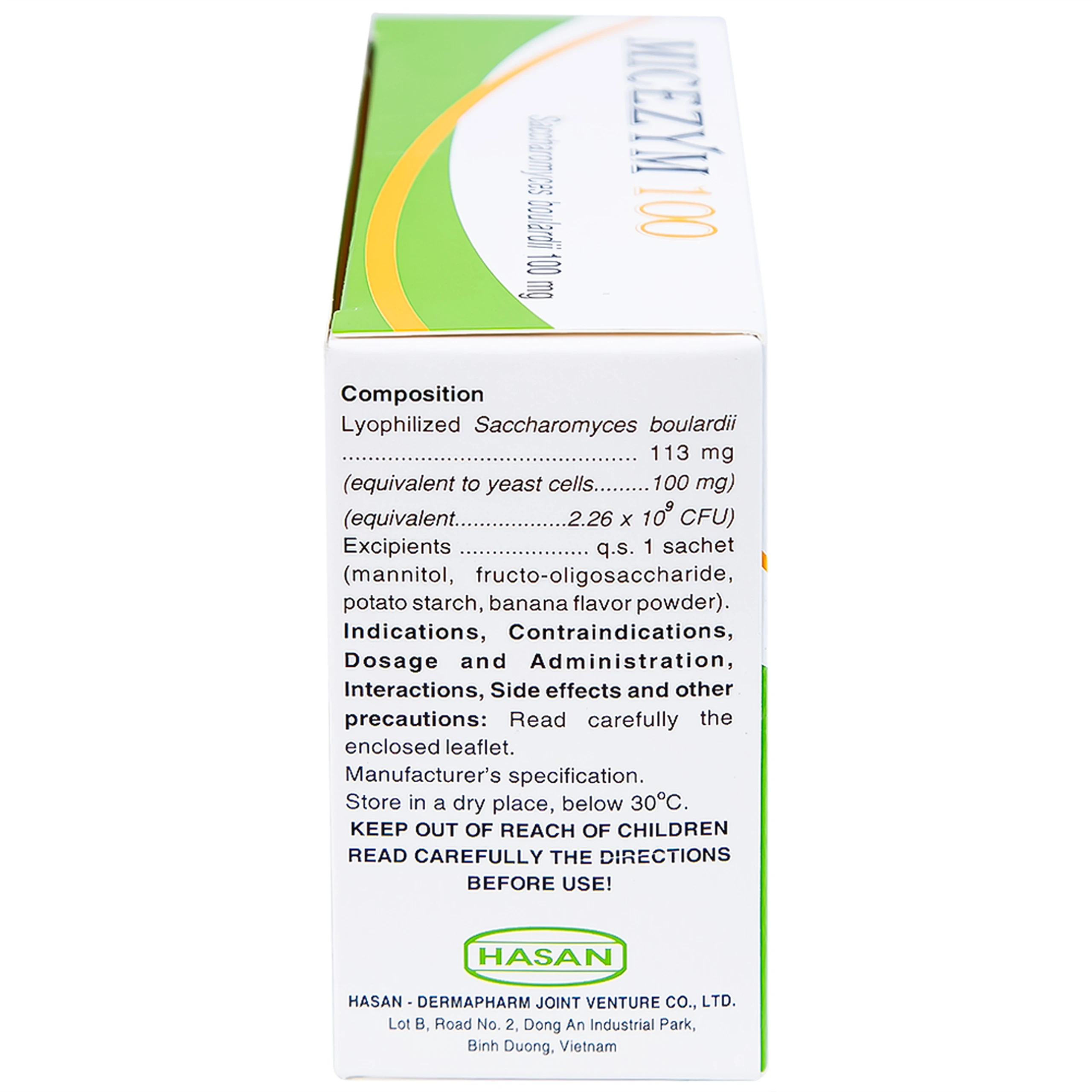 Thuốc bột Micezym 100 Hasan phòng ngừa và điều trị tiêu chảy (30 gói x 1g))