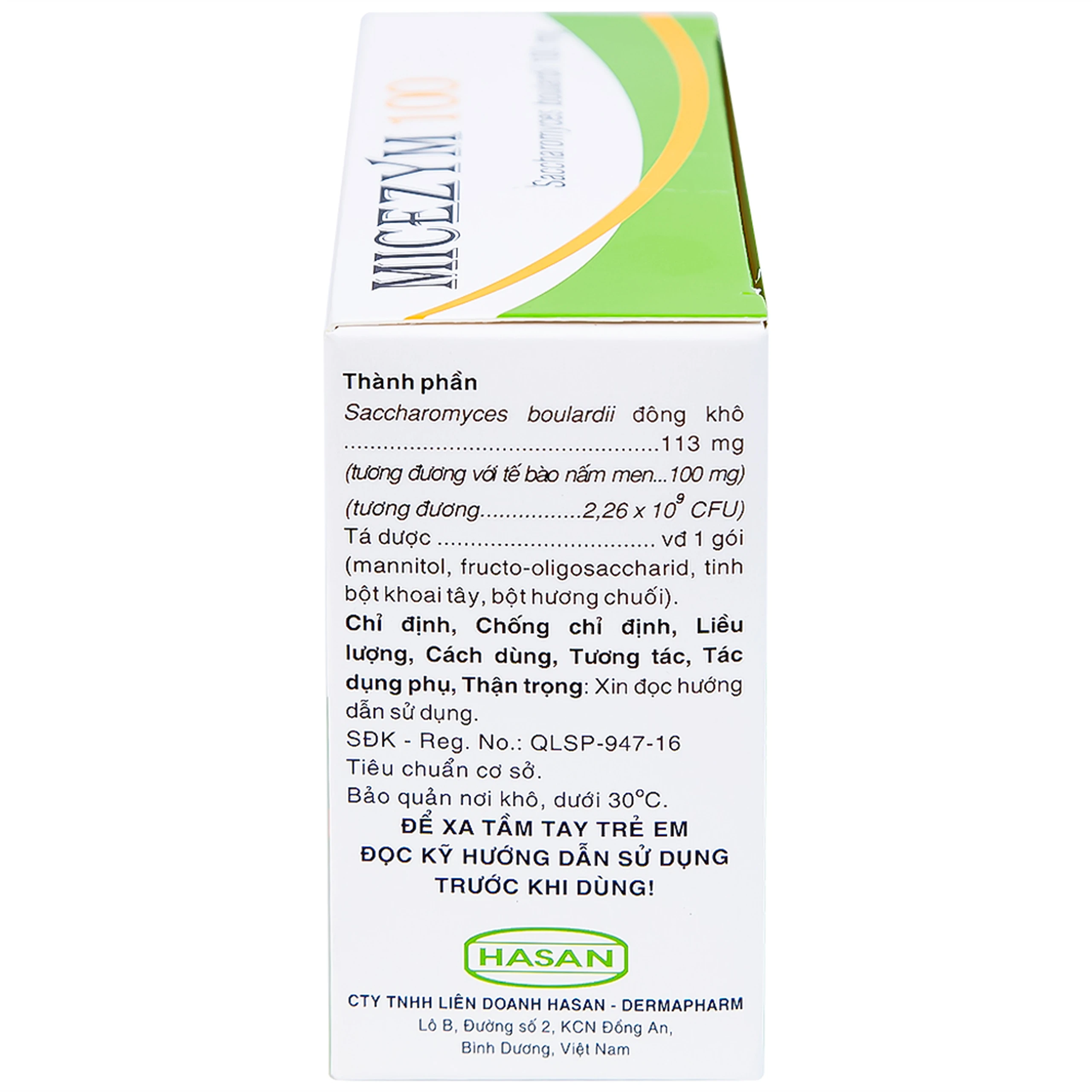 Thuốc bột Micezym 100 Hasan phòng ngừa và điều trị tiêu chảy (30 gói x 1g))