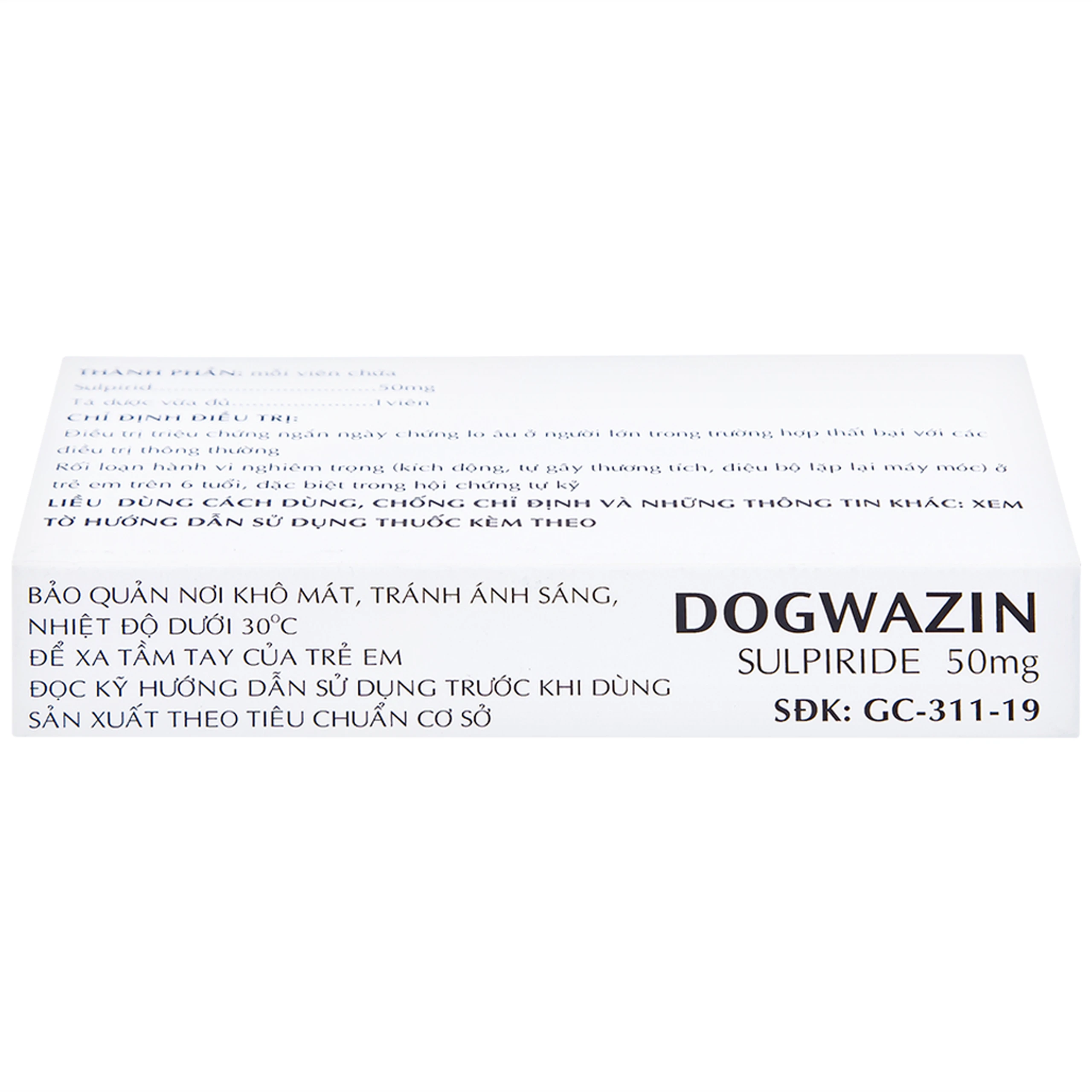 Thuốc Dogwazin Thành Nam điều trị các triệu chứng lo âu, rối loạn hành vi nặng (3 vỉ x 10 viên)