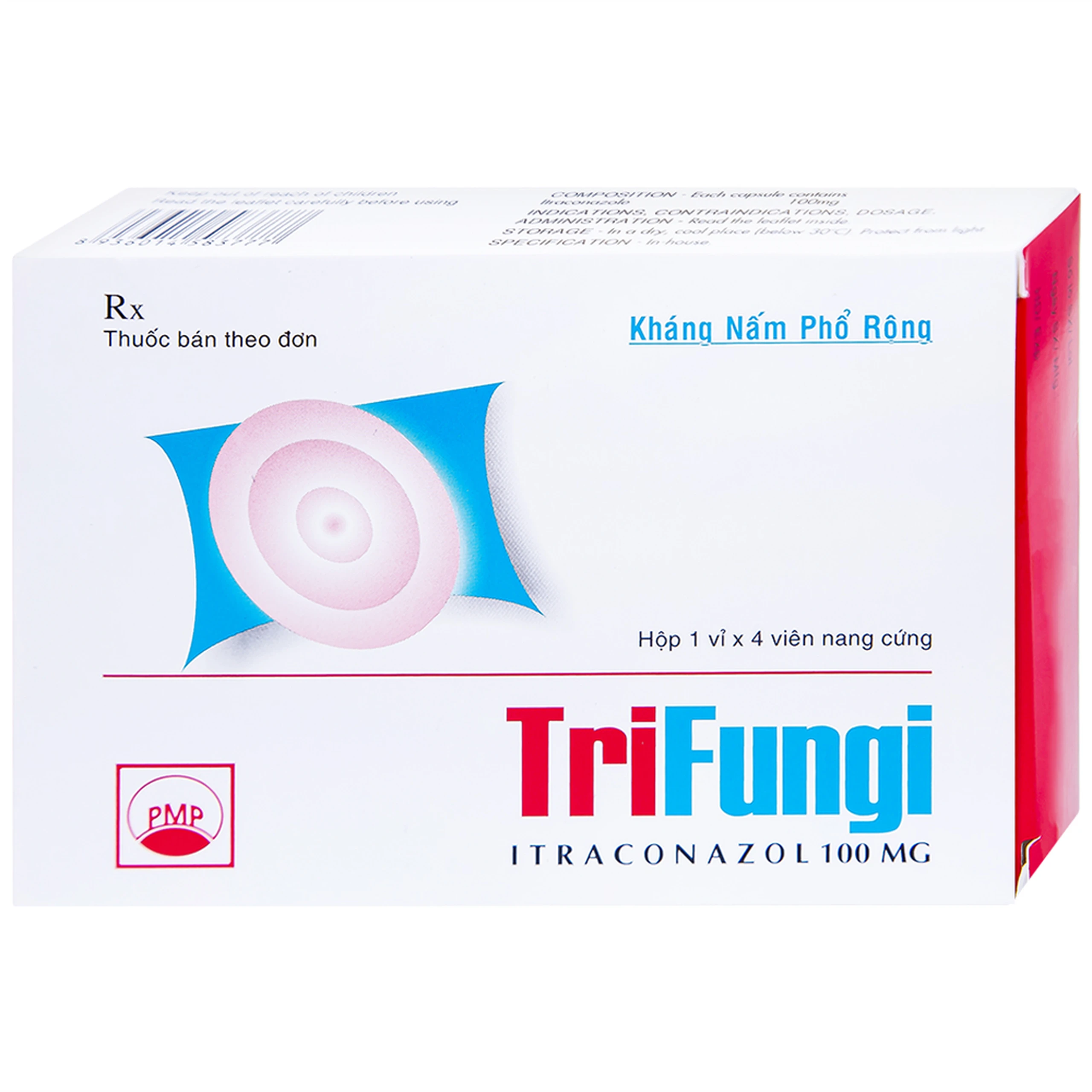 Thuốc Trifungi Pymepharco điều trị nhiễm nấm Candida ở miệng - họng (1 vỉ x 4 viên)