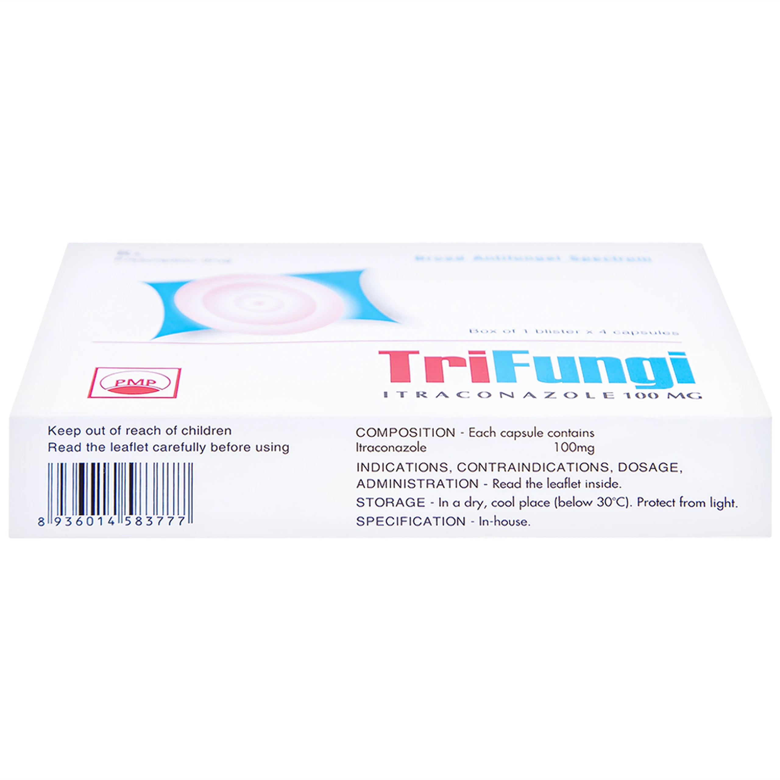 Thuốc Trifungi Pymepharco điều trị nhiễm nấm Candida ở miệng - họng (1 vỉ x 4 viên)