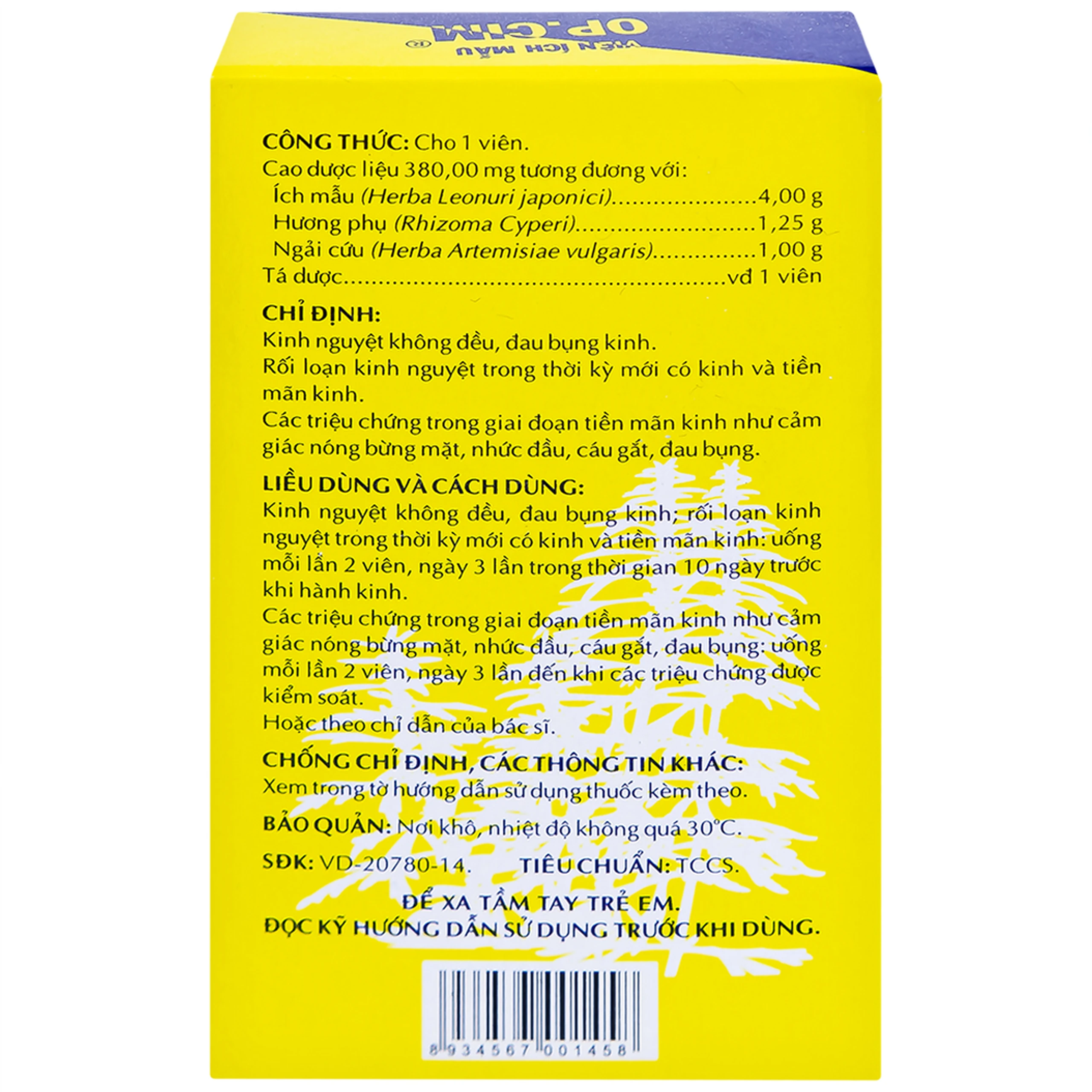 Viên ích mẫu OP.CIM OPC điều hòa kinh nguyệt (2 vỉ x 10 viên)