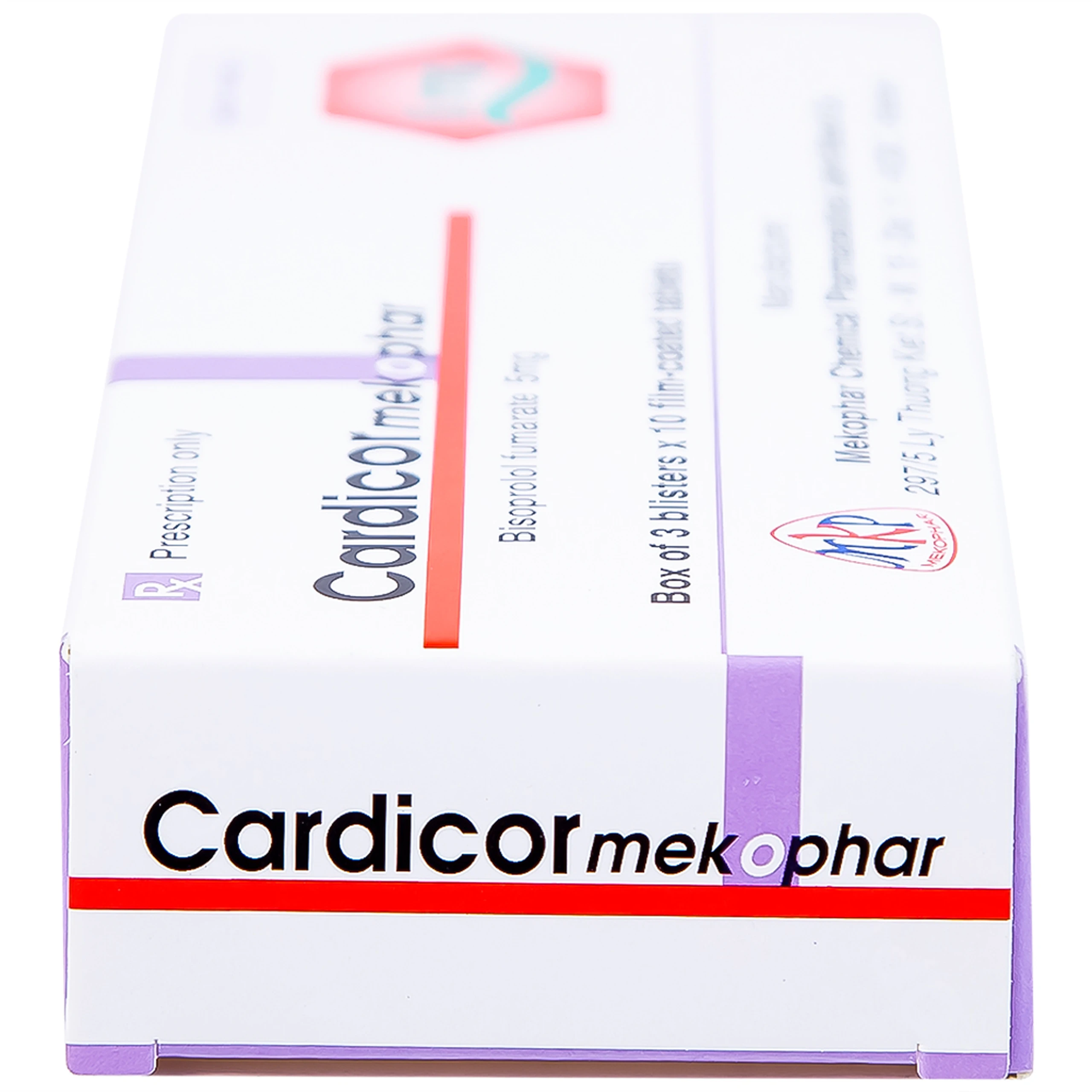 Thuốc Cardicor Mekophar 5 điều trị cao huyết áp, đau thắt ngực (3 vỉ x 10 viên)