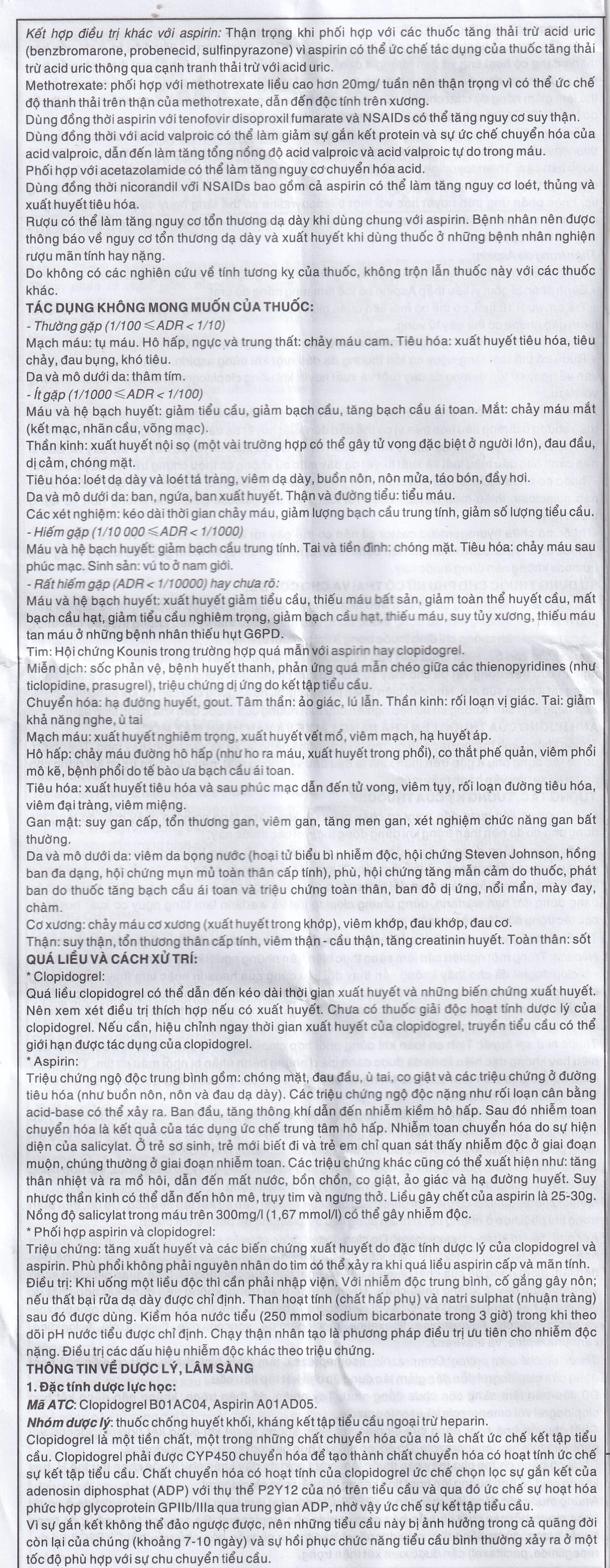 Thuốc Kaclocide Khapharco ngừa hình thành cục máu đông (10 vỉ 10 viên)