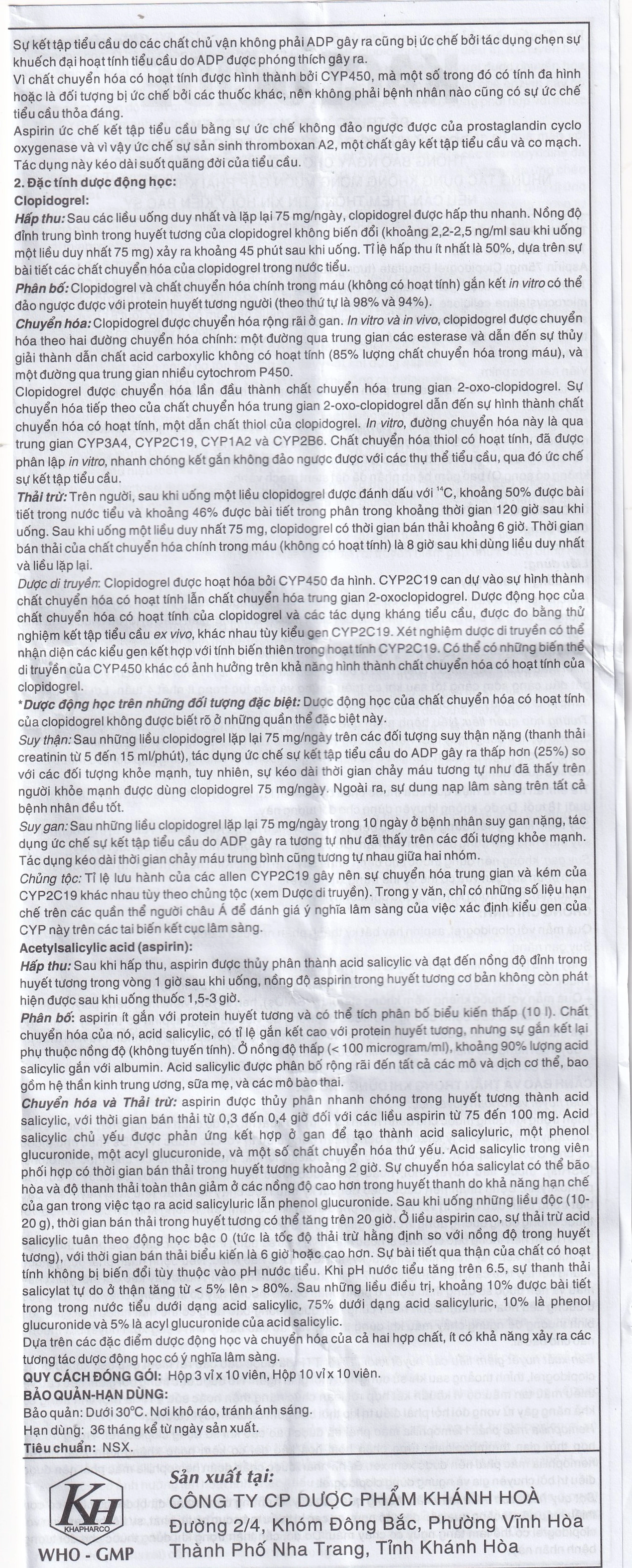 Thuốc Kaclocide Khapharco ngừa hình thành cục máu đông (10 vỉ 10 viên)