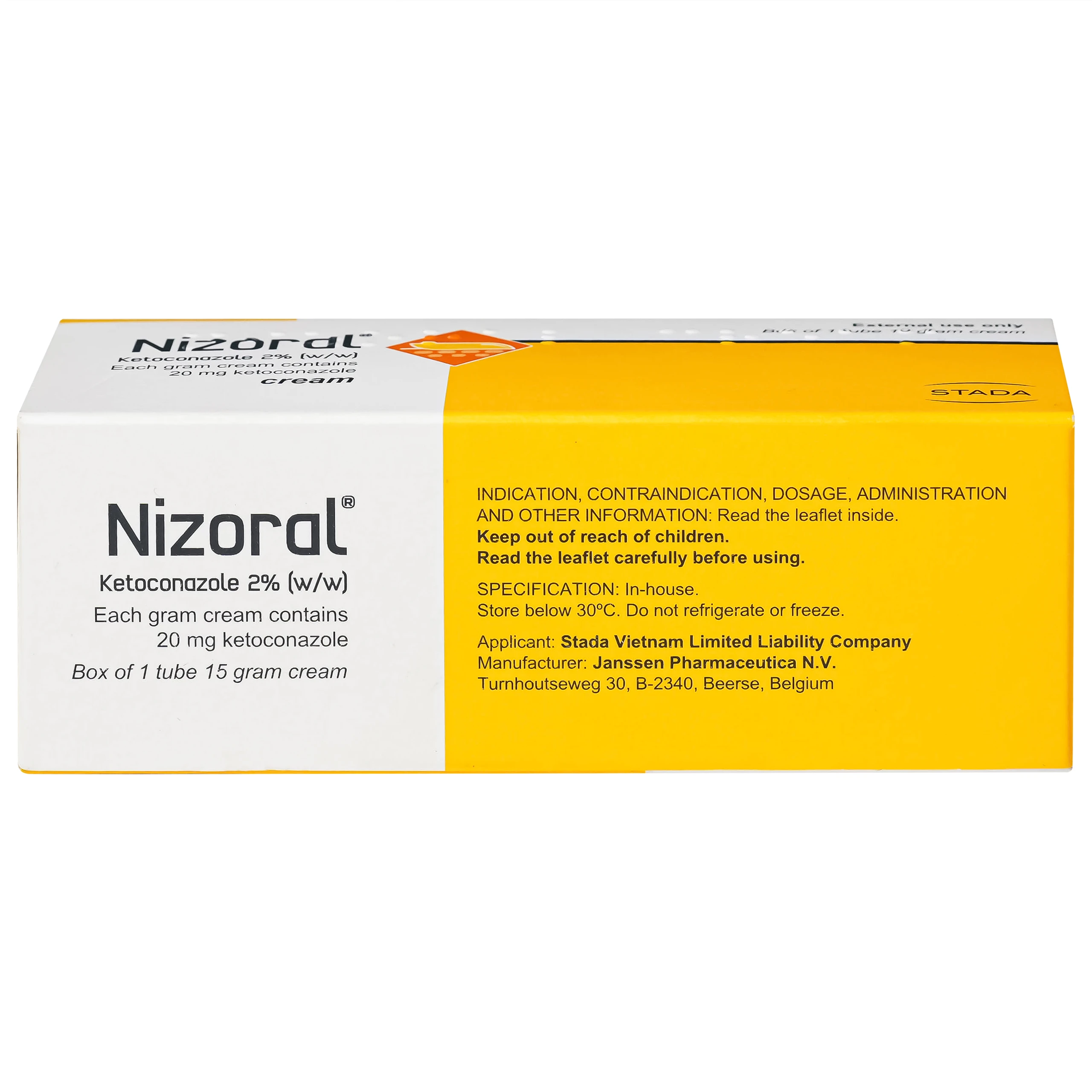 Kem Nizoral Stada 20mg/g điều trị nhiễm nấm ngoài da (15g)