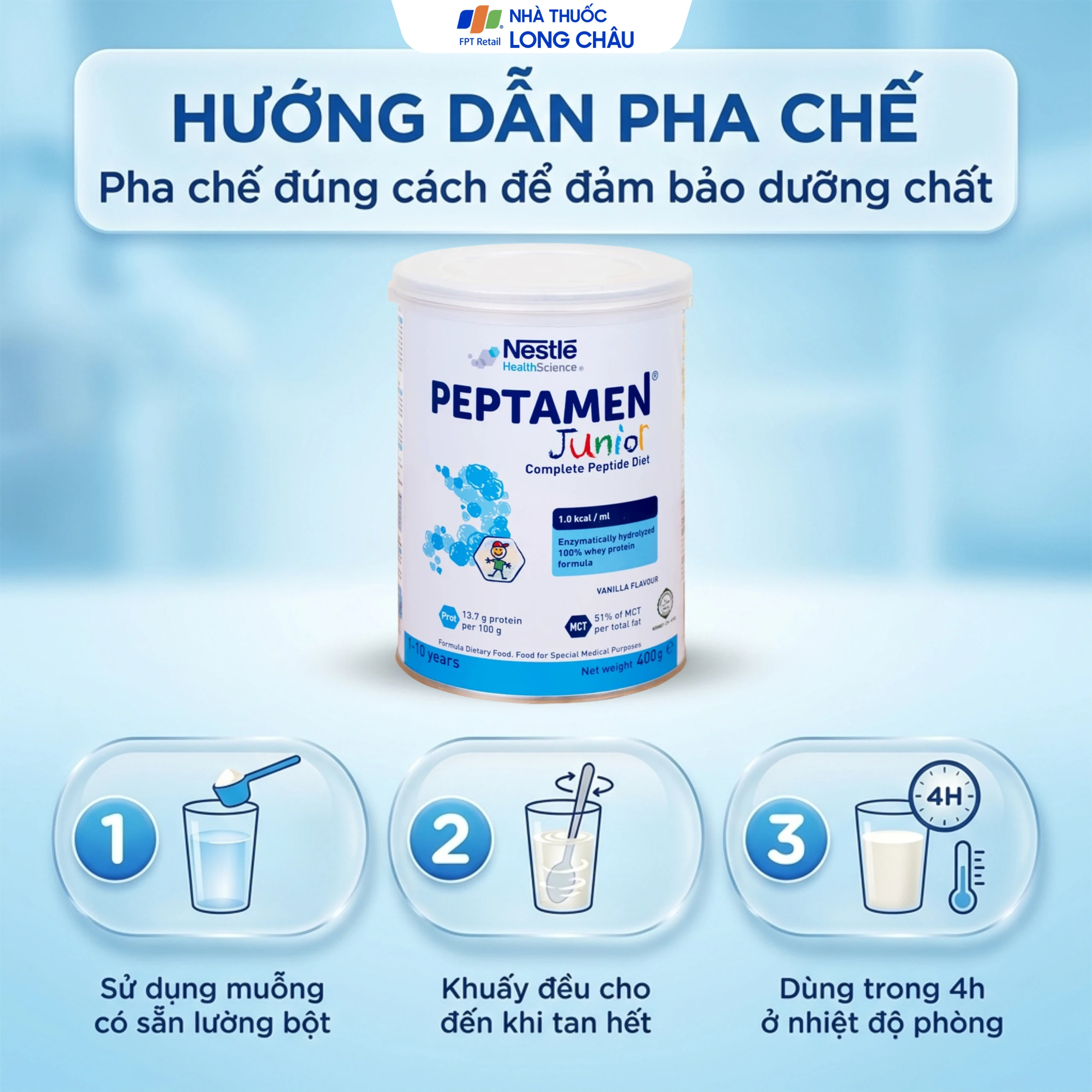 Sữa bổ sung dinh dưỡng chuyên biệt cho bệnh nhi suy yếu Peptamen Junior (400g) 5
