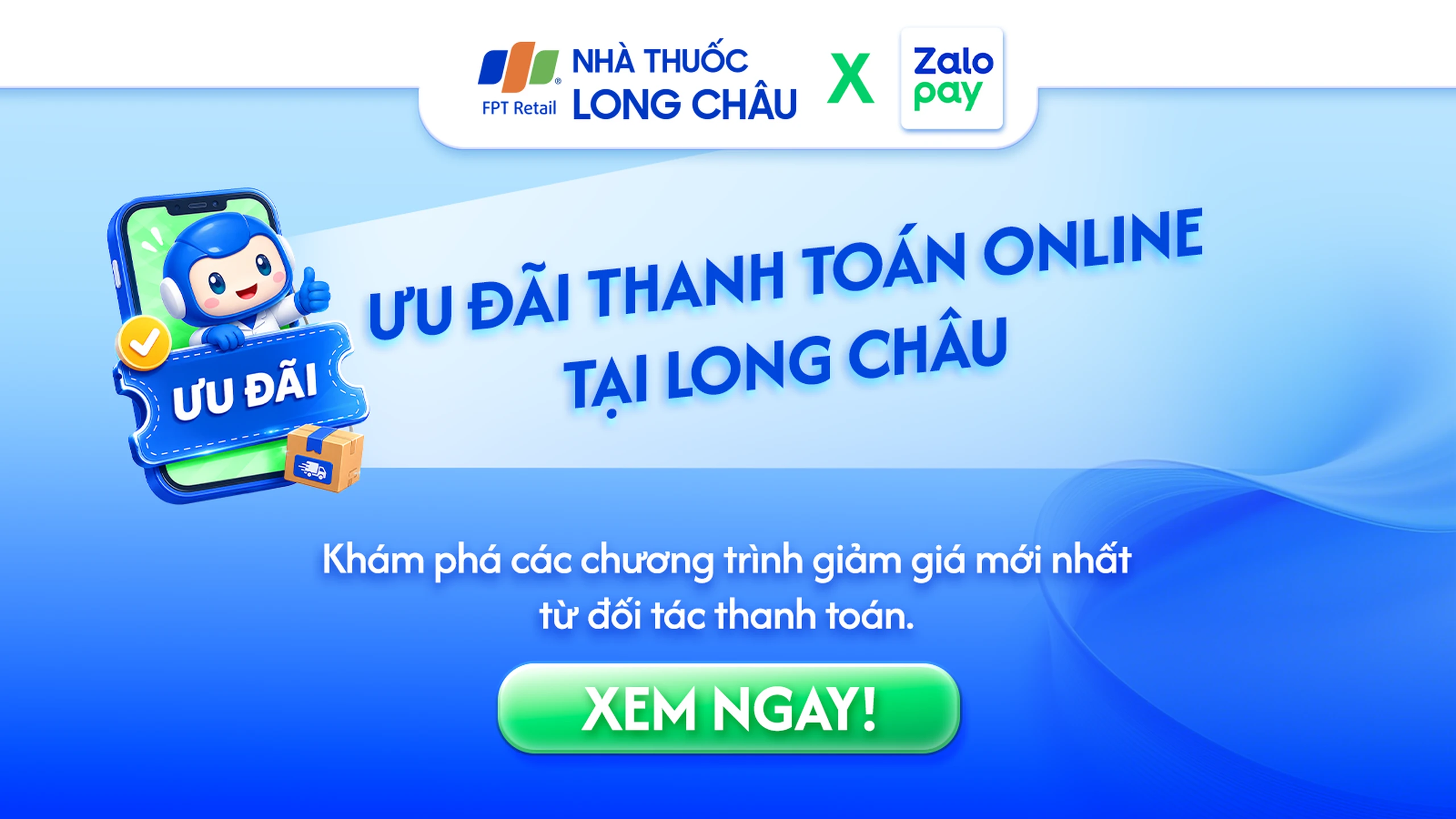 HƯỚNG DẪN THU THẬP & SỬ DỤNG VOUCHER ZALOPAY KHI MUA HÀNG TẠI WEB/ APP LONG CHÂU