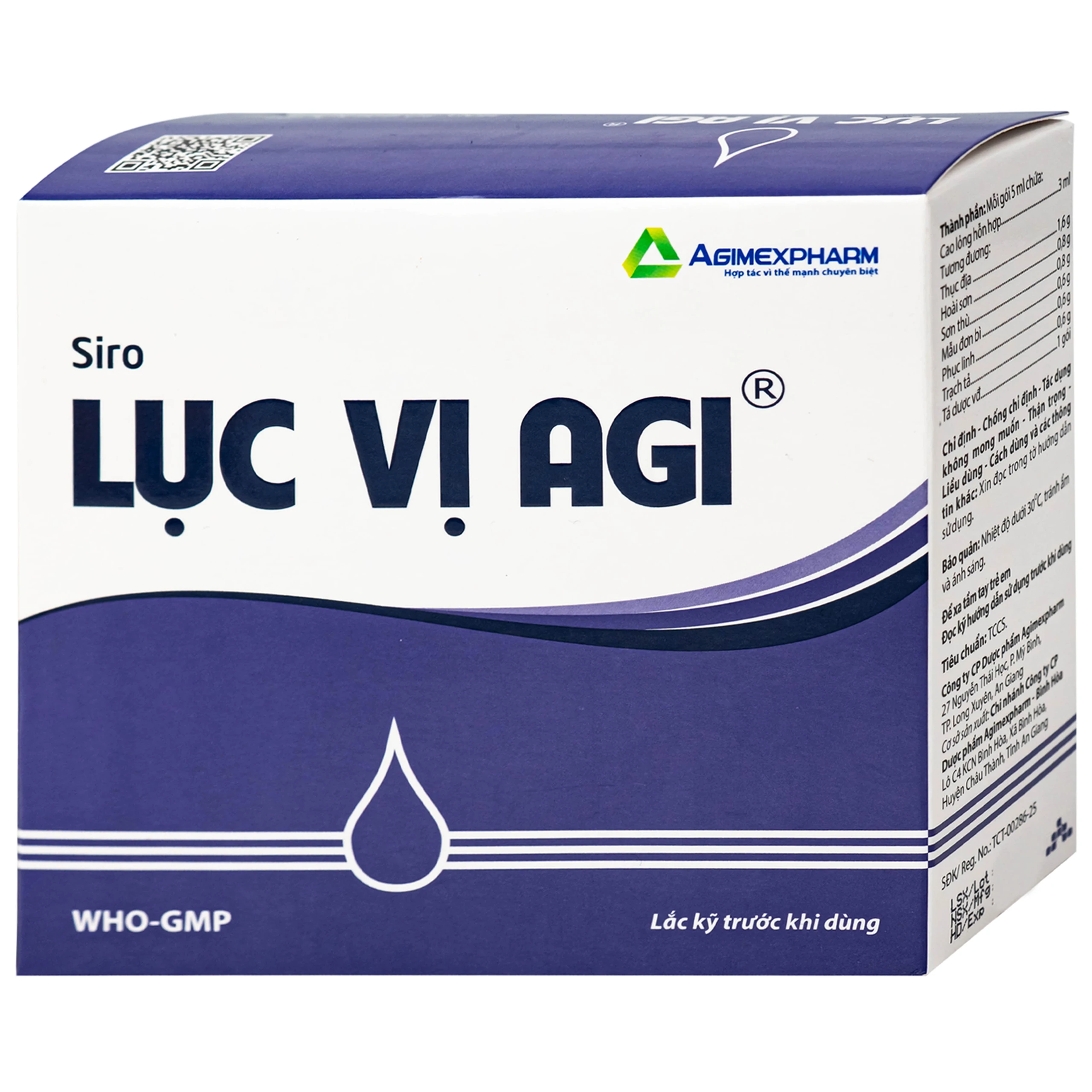 Lục vị agi Điều trị biếng ăn, ra mồ hôi trộm ở trẻ, di mộng tinh miệng lưỡi lở loét ở người lớn (Hộp 30 gói)