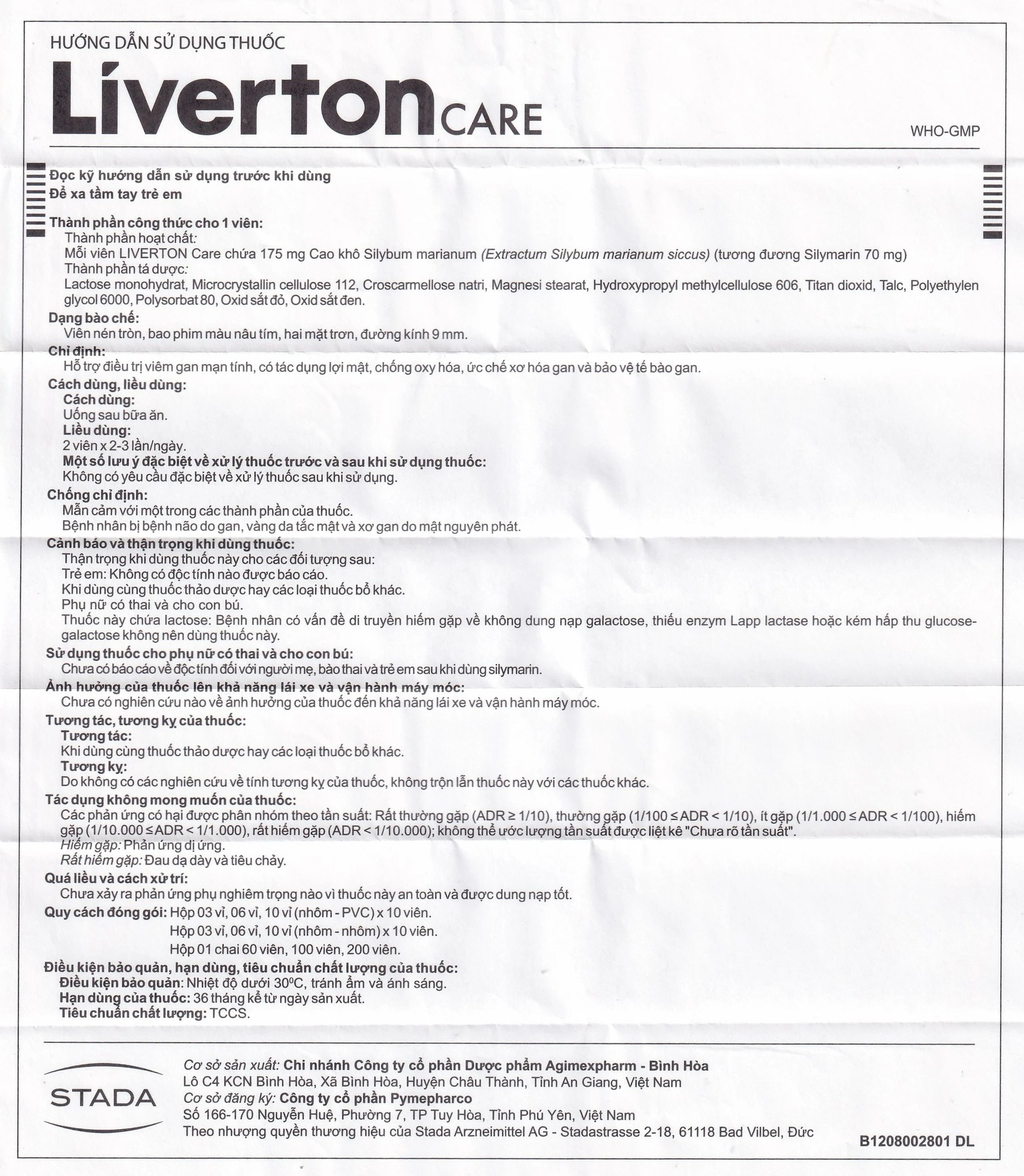 Thuốc Liverton Care 70mg Stada hỗ trợ điều trị viêm gan mạn tính, có tác dụng lợi mật (10 vỉ x 10 viên)