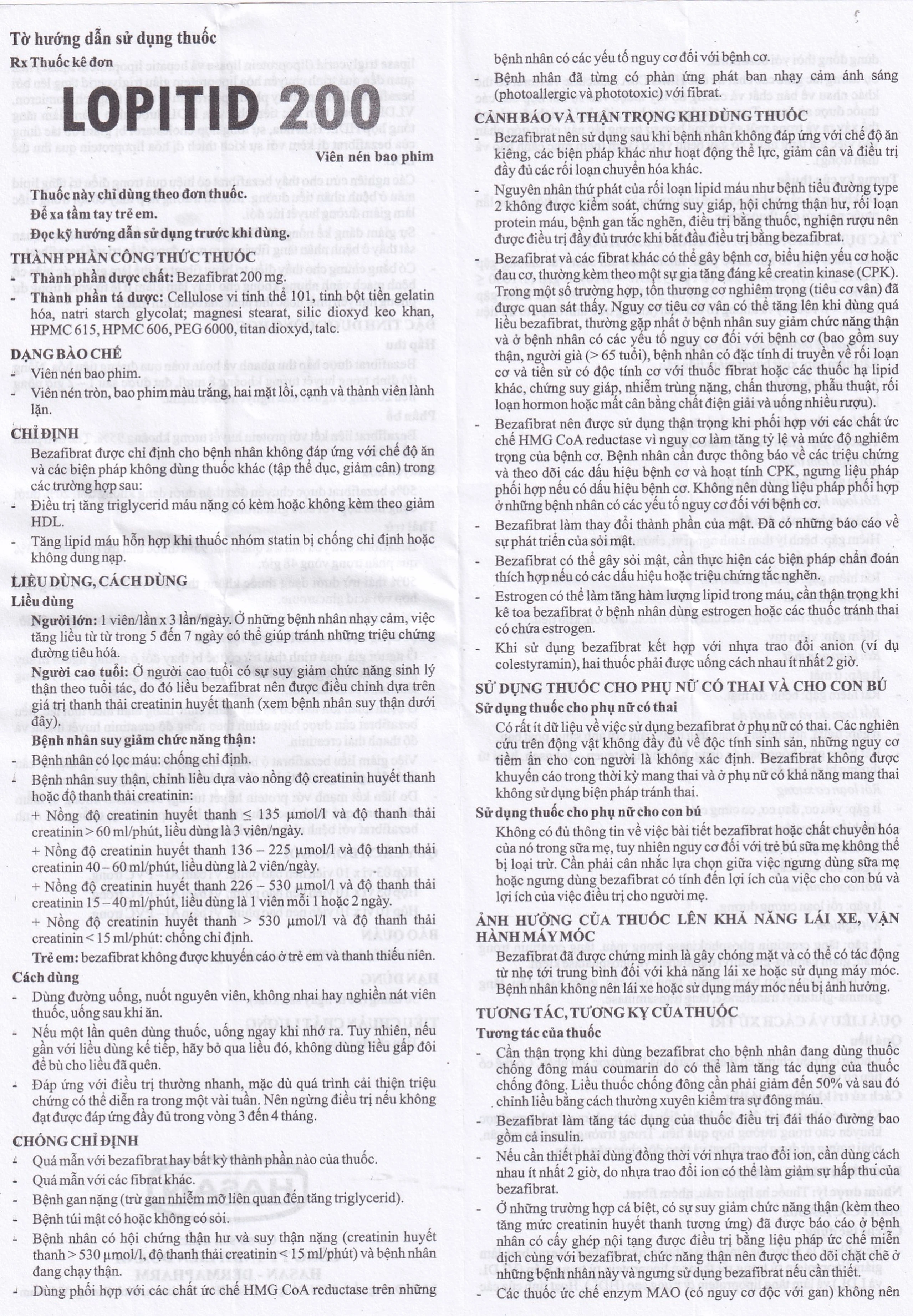 Thuốc Lopitid 200 Hasan điều trị tăng triglycerid máu nặng (3 vỉ x 10 viên)