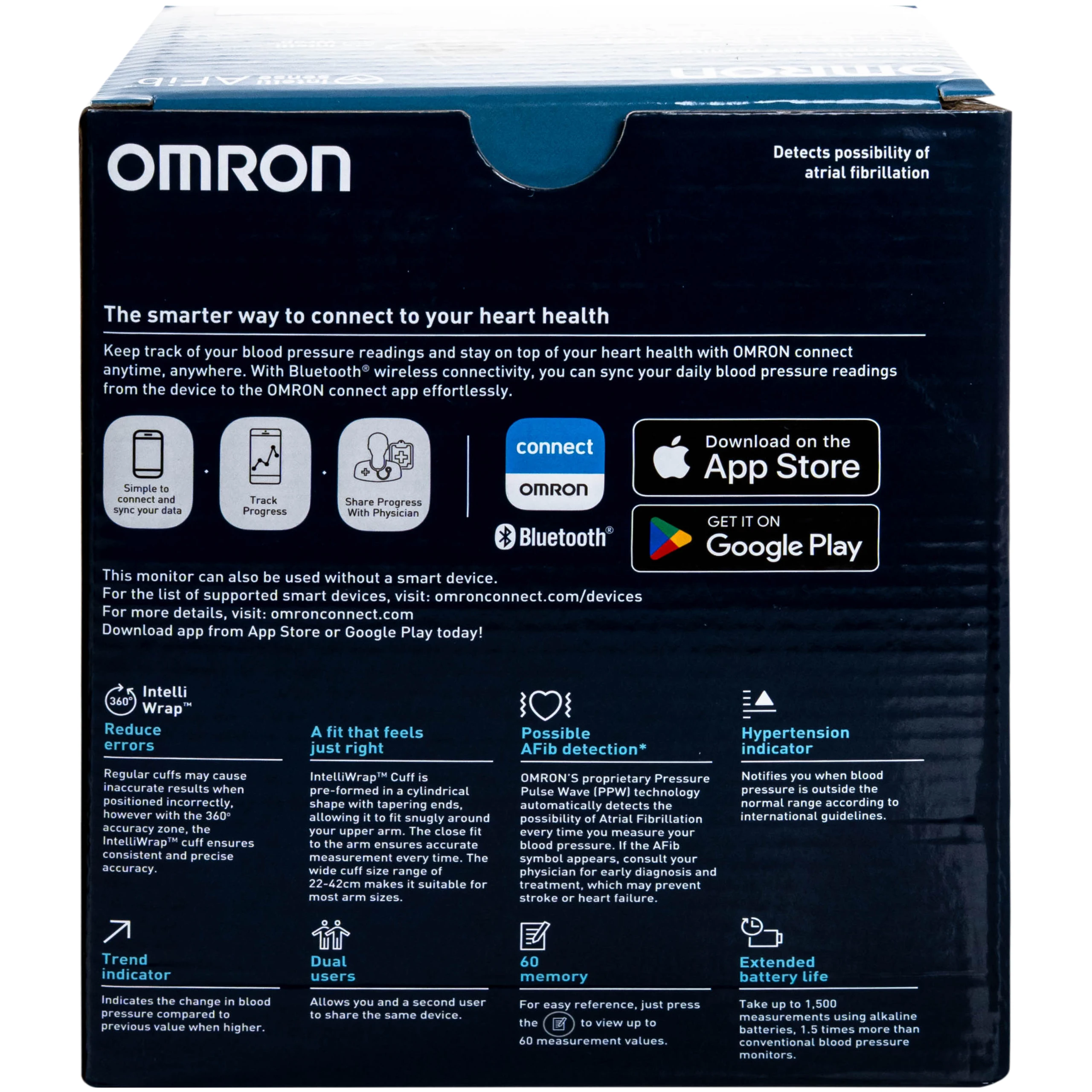 Máy đo huyết áp bắp tay Omron IQ BT Power Hem 7194T1 Flc Afib hỗ trợ đo huyết áp, cảnh báo đột quỵ