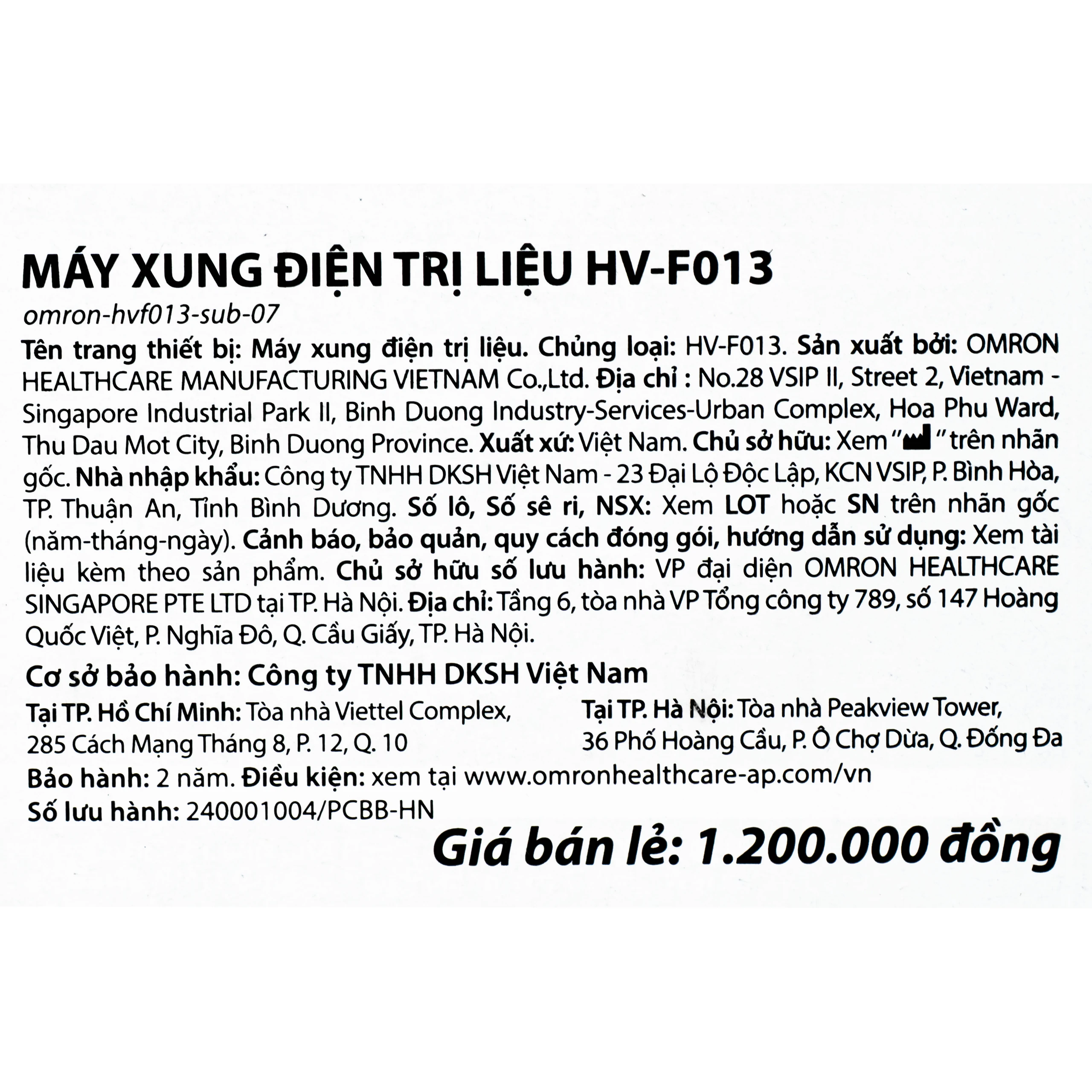 Máy massage (mát xa) xung điện trị liệu Omron HV-F013 giúp giảm đau cơ và khớp