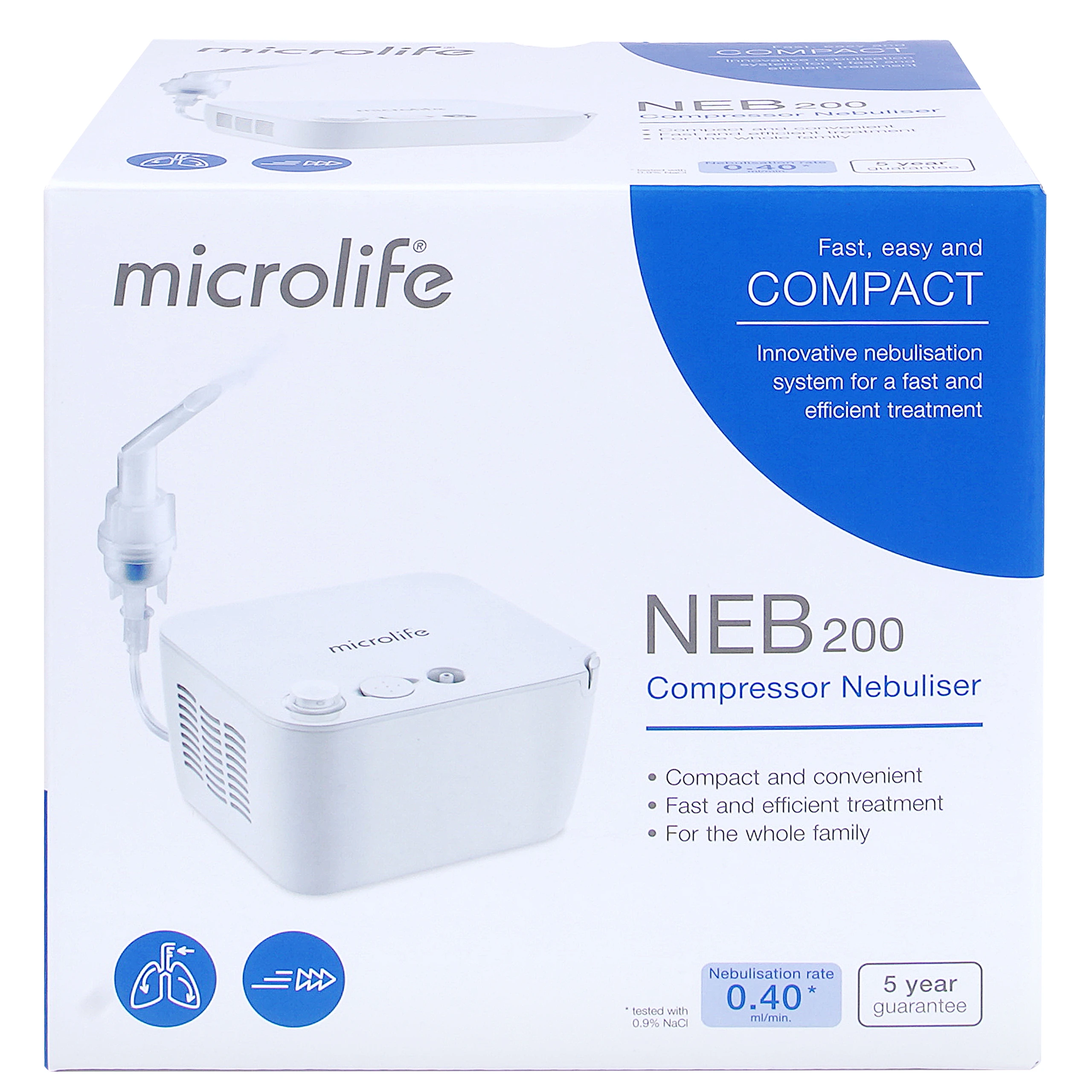 Máy xông khí dung Microlife NEB200 hỗ trợ điều trị bệnh lý về đường hô hấp