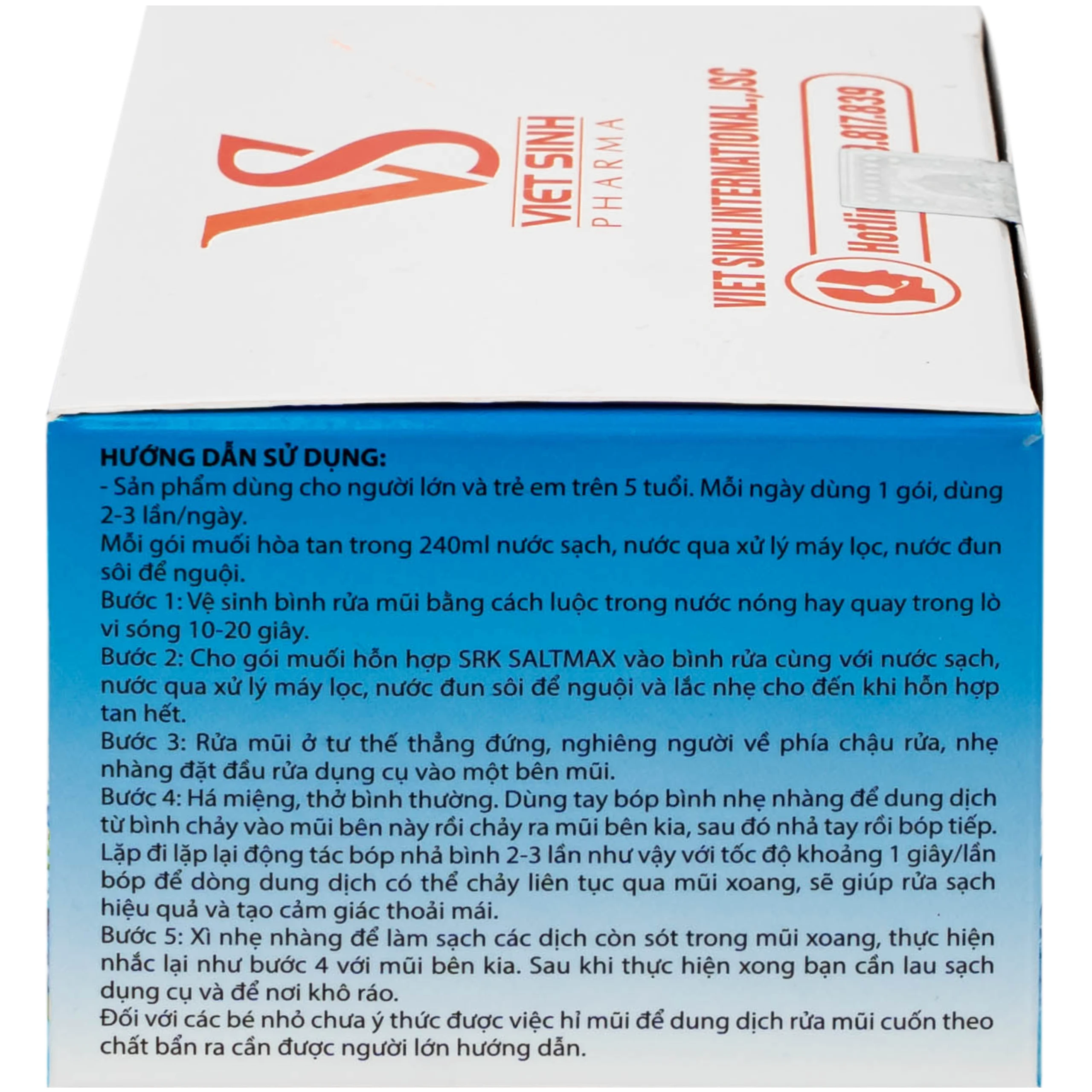 Muối rửa mũi SRK Saltmax giảm dị ứng mũi và khô mũi (30 gói)