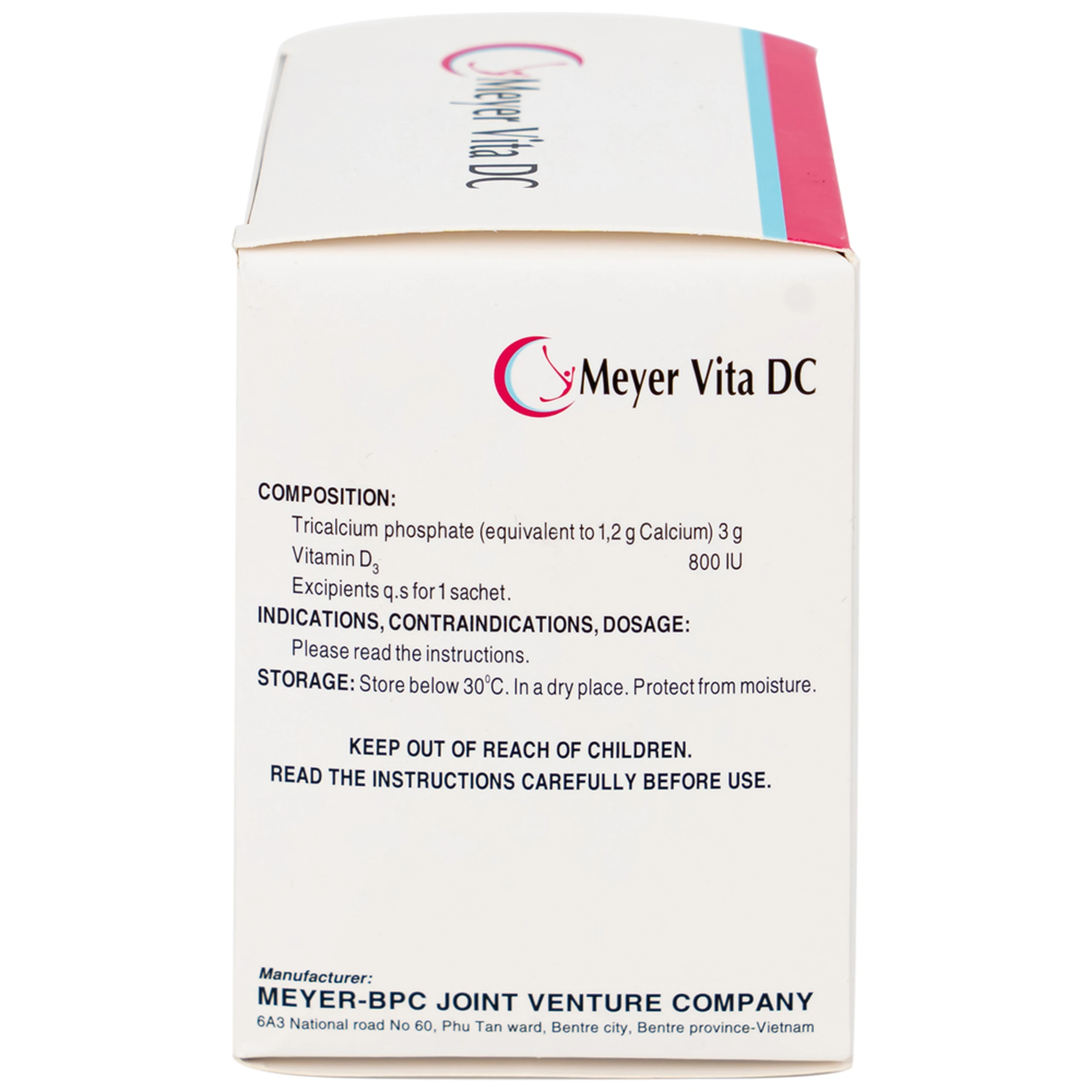 Cốm Pha Hỗn Dịch Uống Meyer Vita DC điều trị và phòng ngừa thiếu vitamin D và canxi, loãng xương (20 gói)
