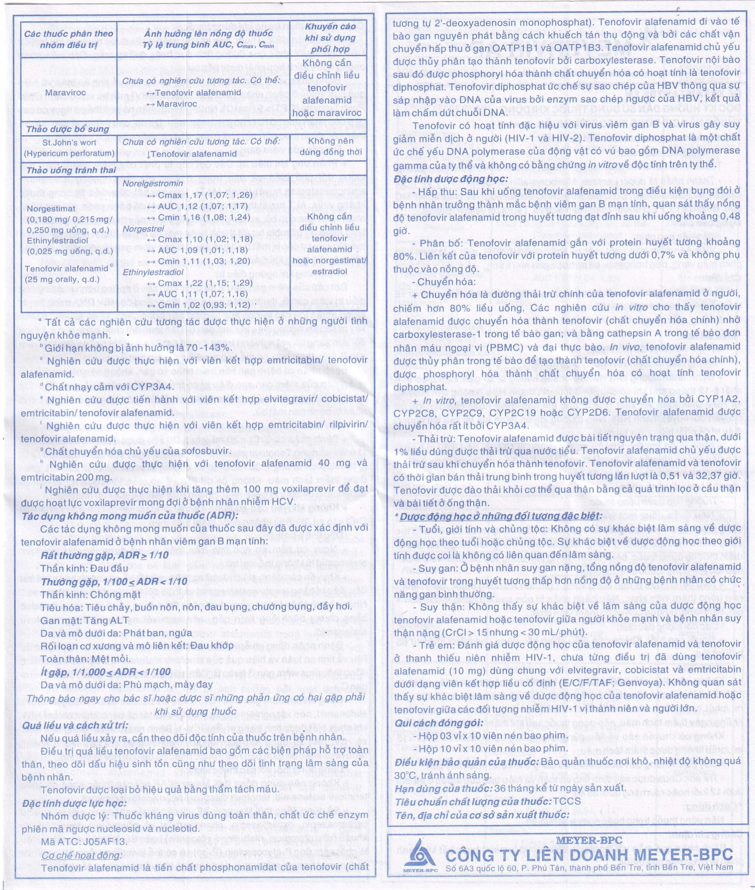 Thuốc Meyervir AF 25mg Meyer-BPC điều trị viêm gan siêu vi B mạn tính (3 vỉ x 10 viên)