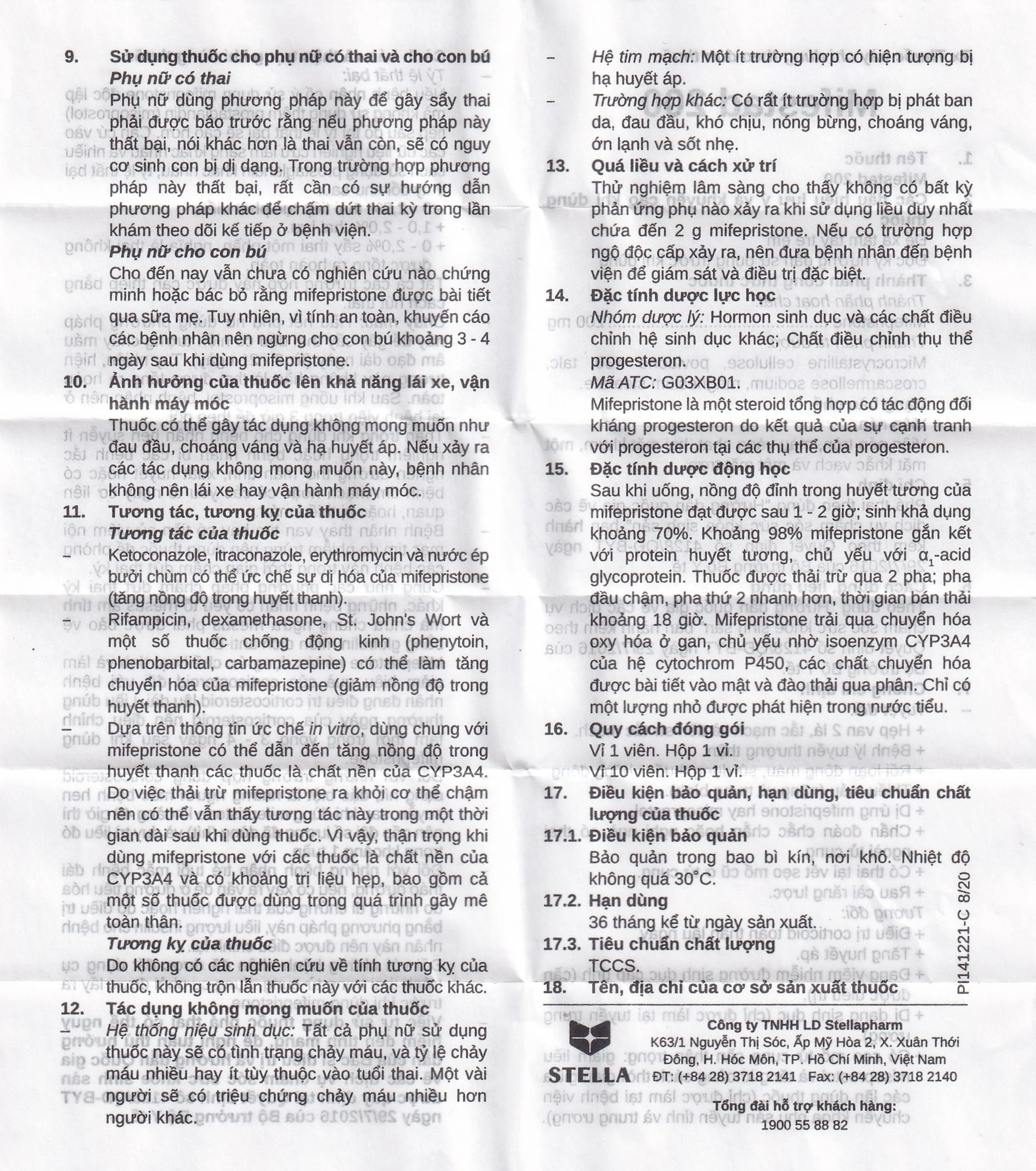 Thuốc Mifestad 200mg Stella (1 viên)