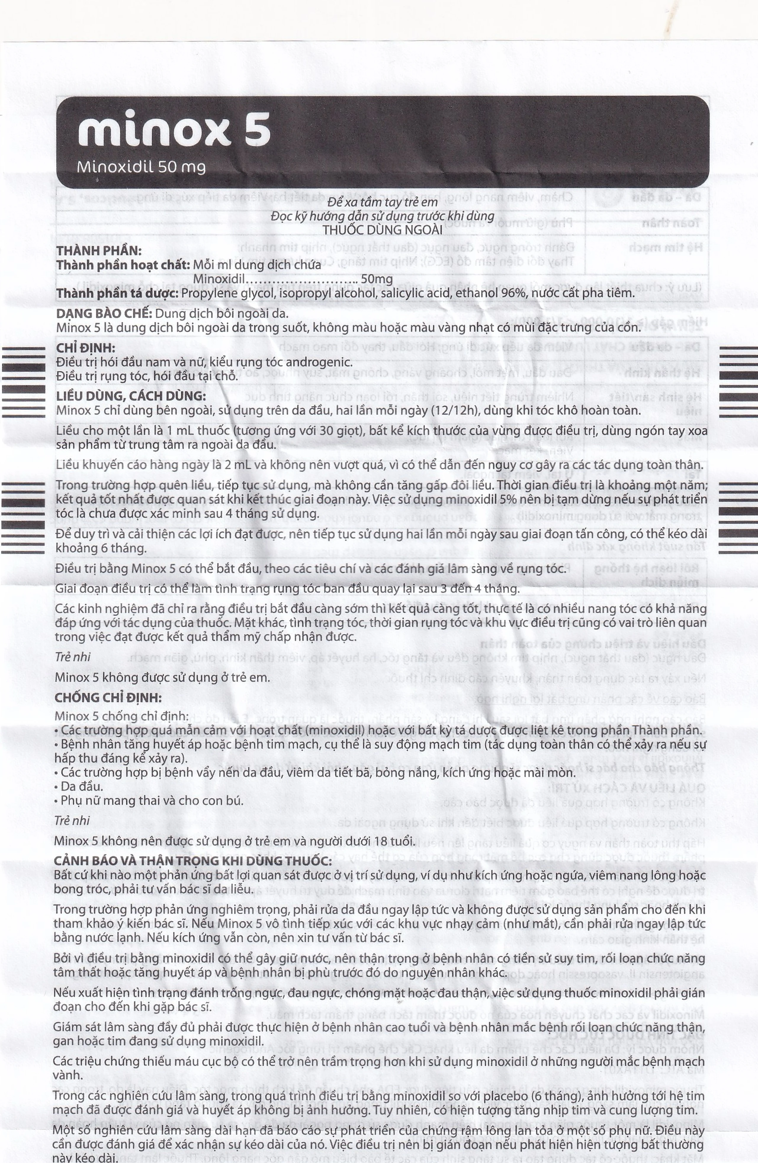 Thuốc Minox 50mg EDOL điều trị tại chỗ hói đầu và rụng tóc androgenic ở cả nam và nữ 60ml