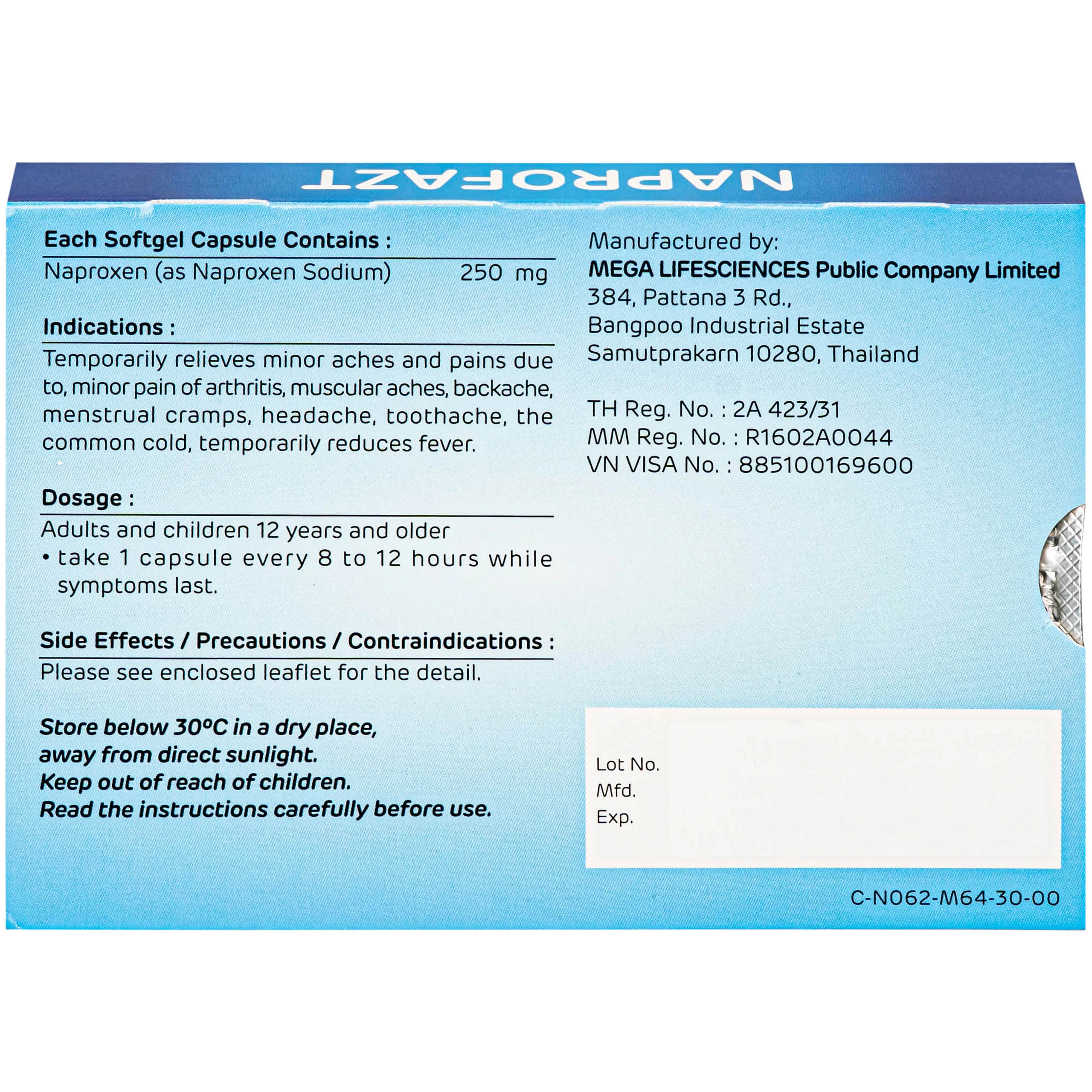 Thuốc Naprofazt 250mg Chống viêm không steroid (5 vỉ x 10 viên)