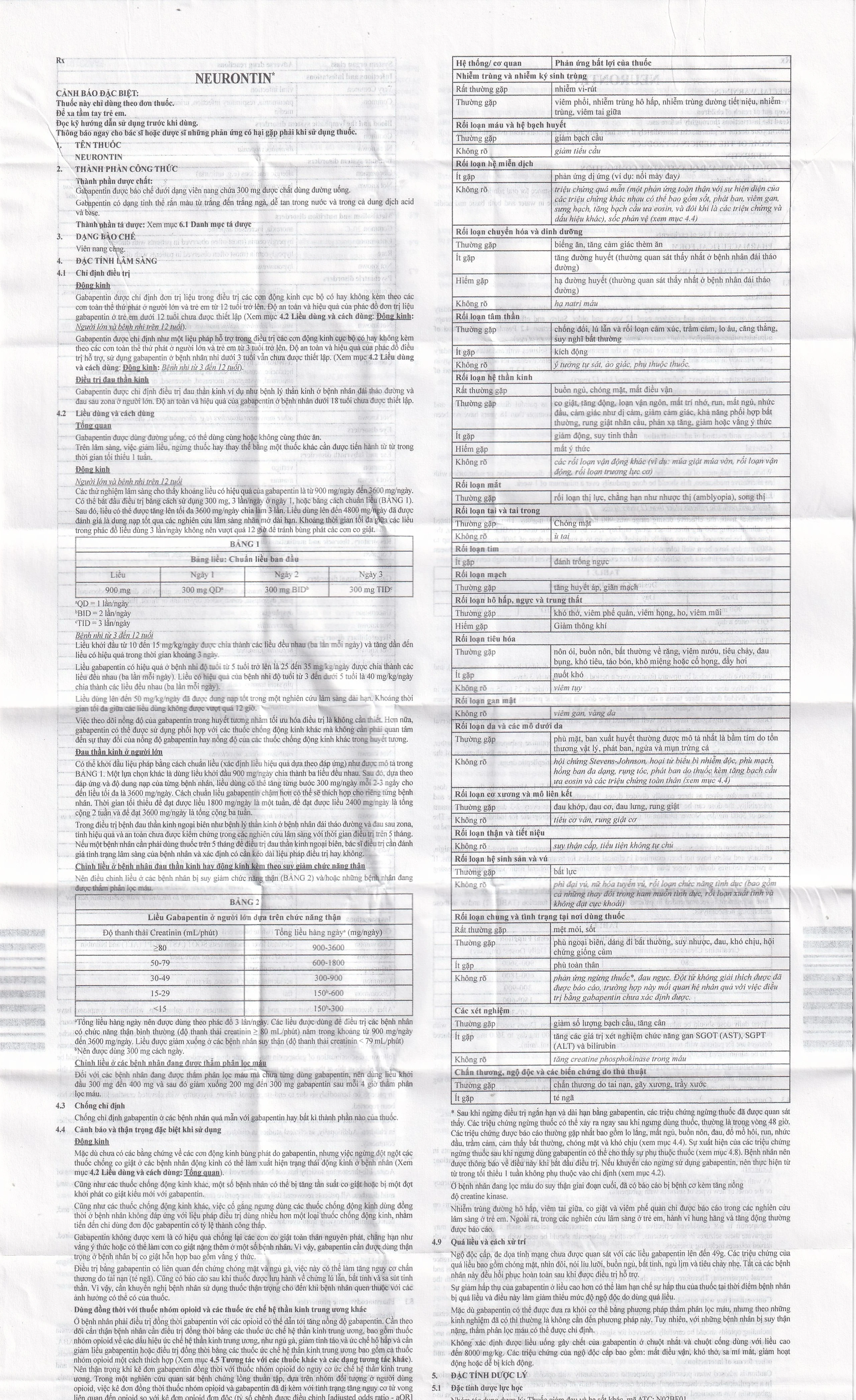 Viên nang cứng Neurontin 300mg VIATRIS điều trị hỗ trợ trong động kinh cục bộ (10 vỉ x 10 viên)