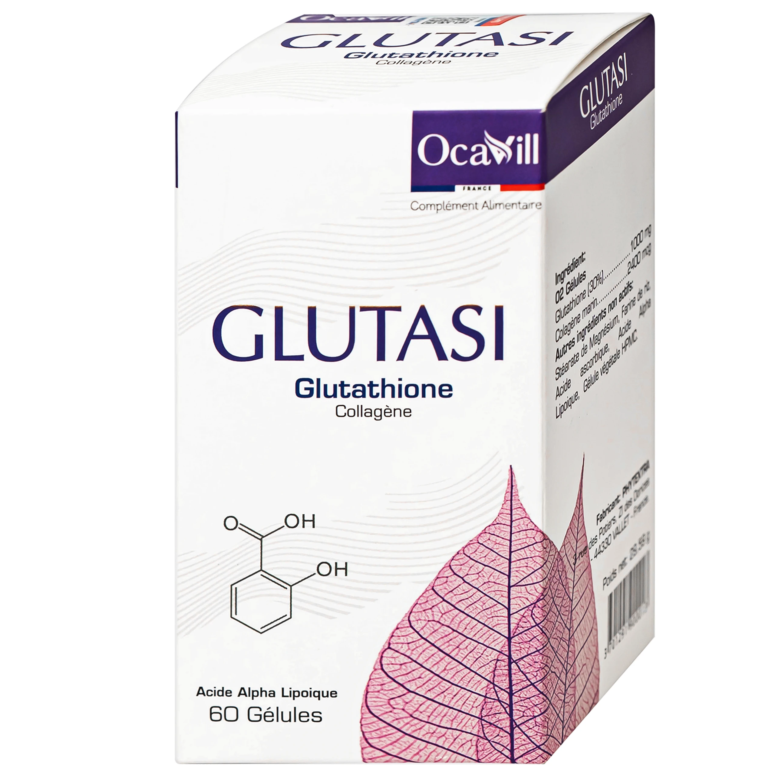 Viên uống hỗ trợ chống oxy hóa, hạn chế oxy hóa do gốc tự do Glutasi Ocavill (60 viên)